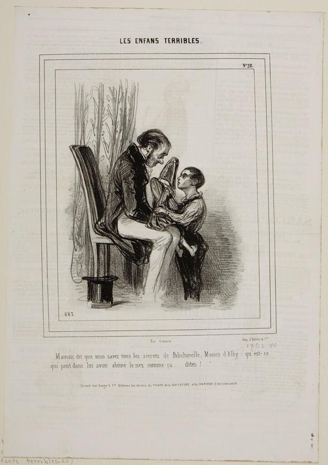 Mama says that you know all Punch's secrets, Mr. d'Alby . . . by Paul Gavarni