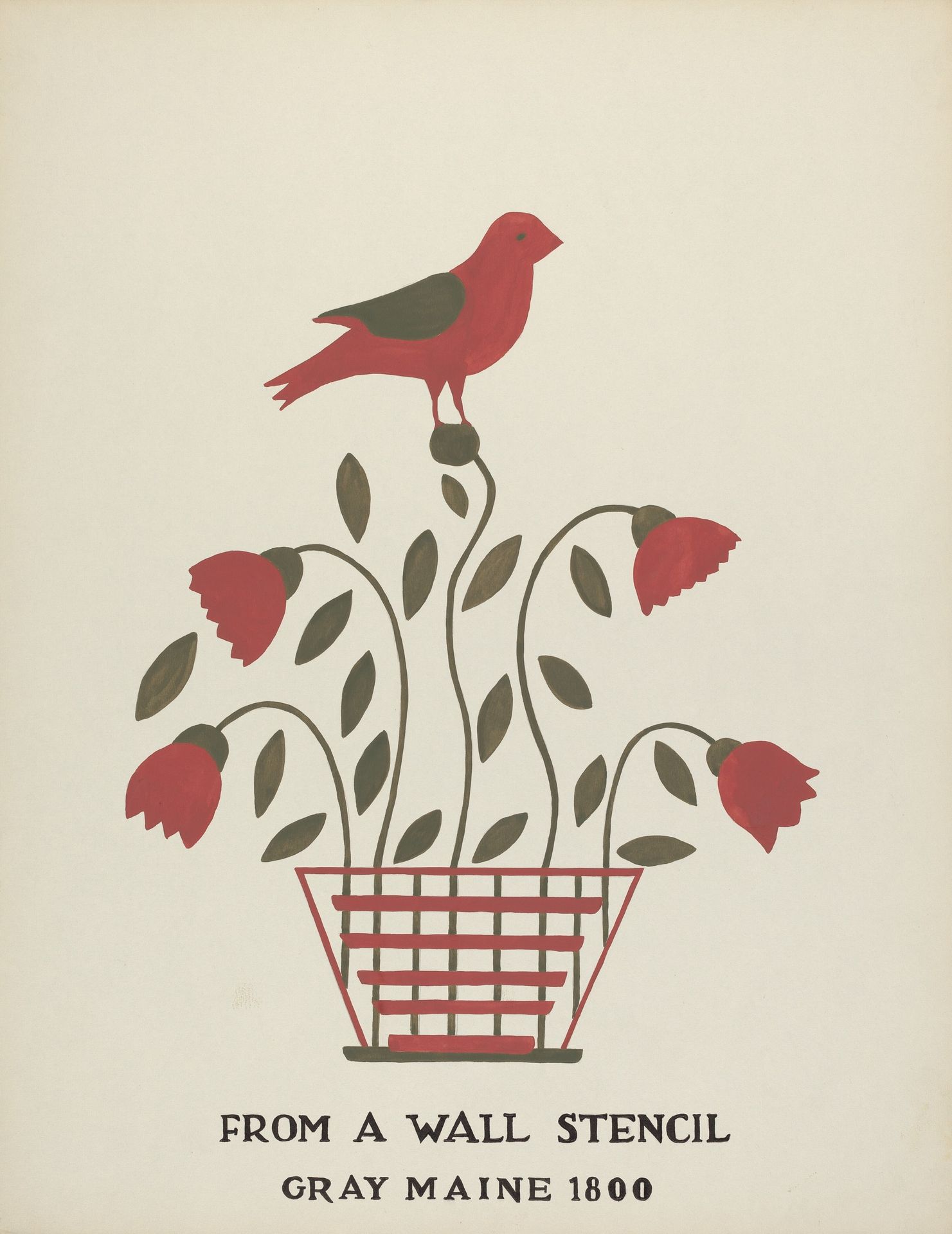 Design from Gray, Maine 1800 (no. 2): From Proposed Portfolio "Maine Wall Stencils" by Mildred E. Bent