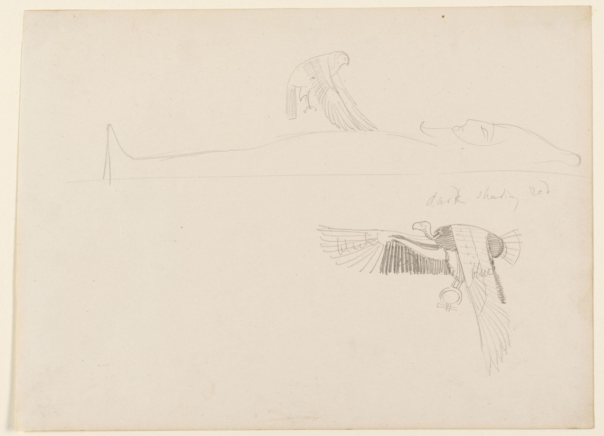 Falcon, Mummy, and Vulture, after an Egyptian original by John Singer Sargent