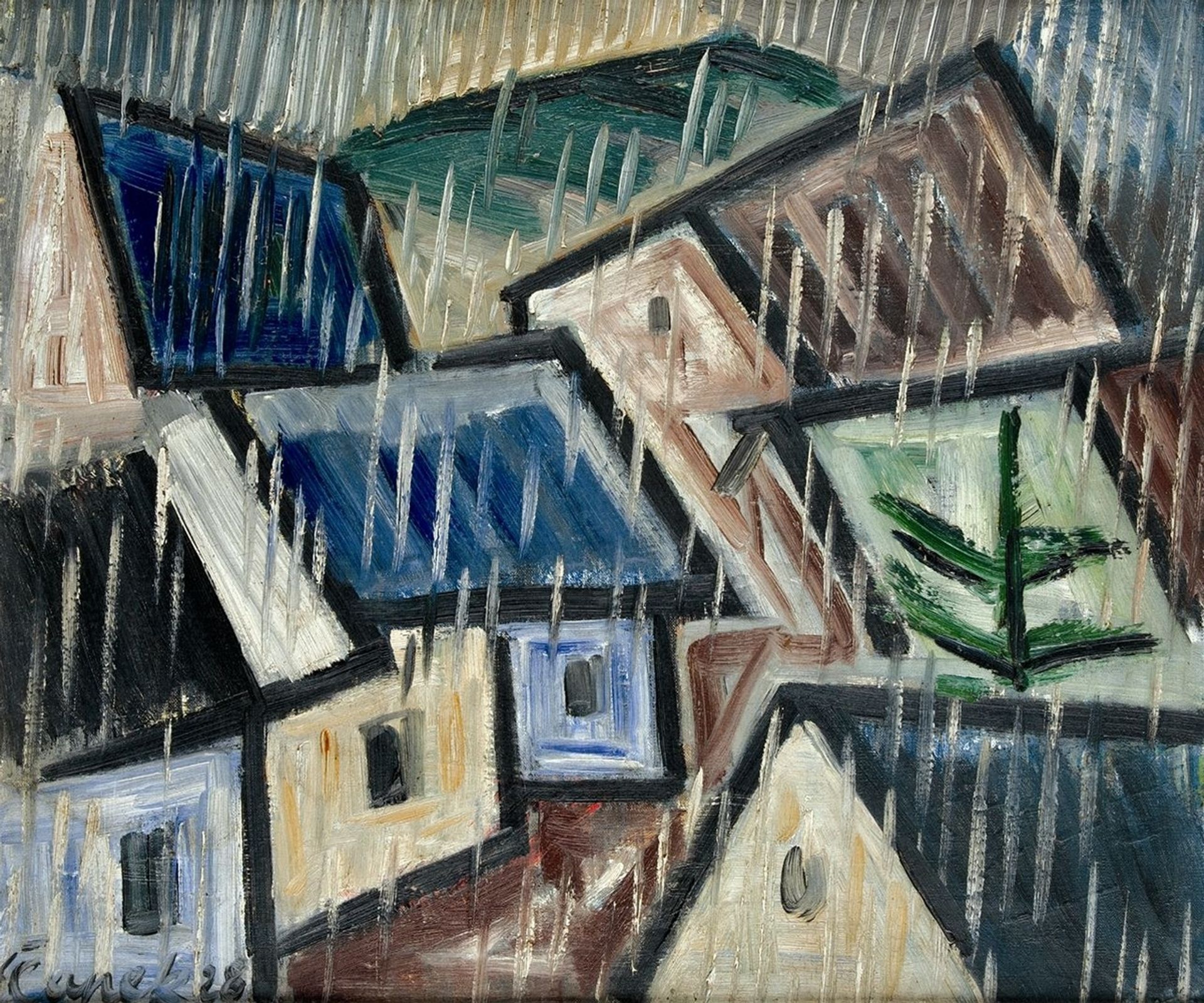 Landscape in the Rain by Josef Capek