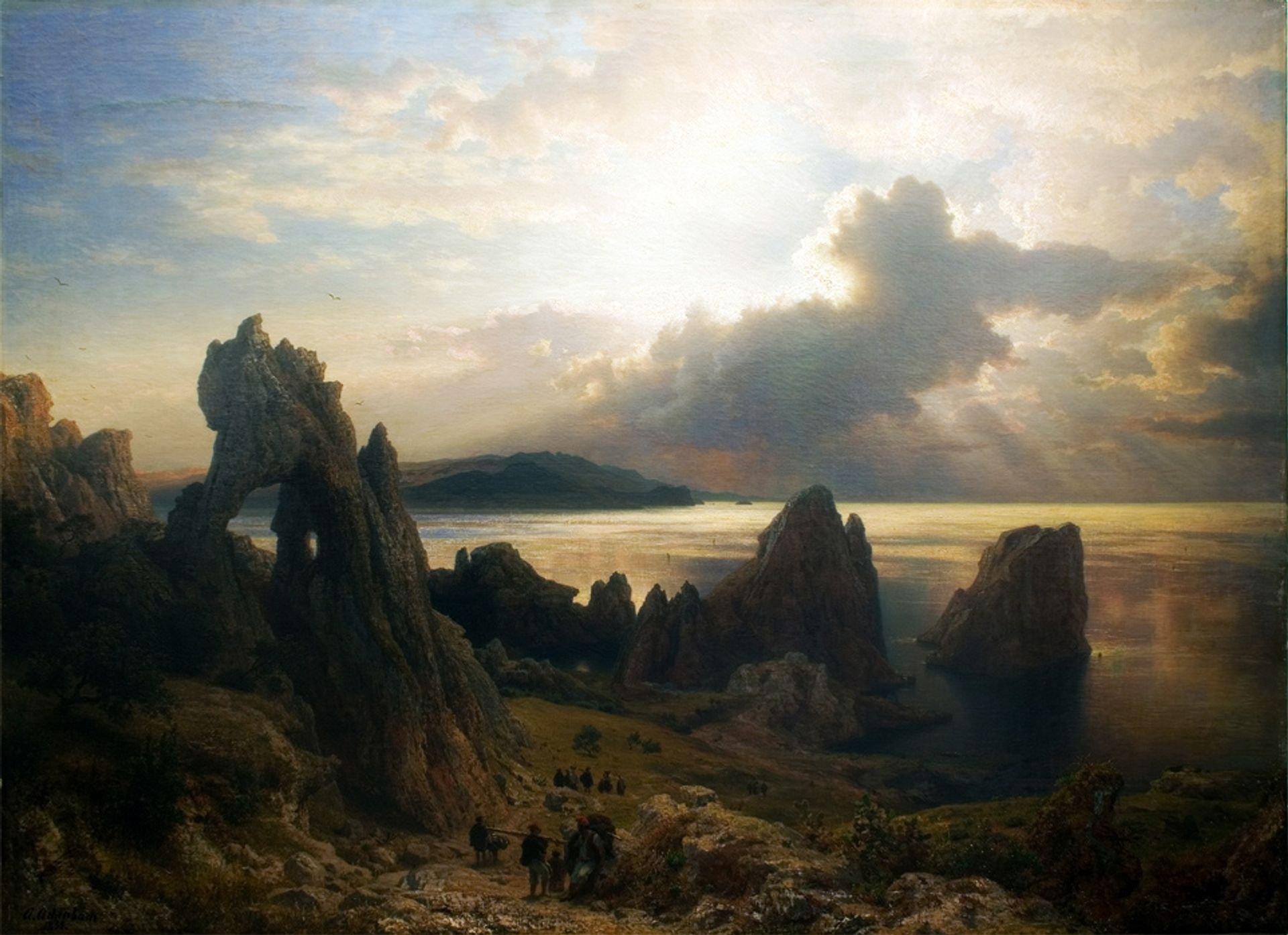 On the coast of Capri by Andreas Achenbach