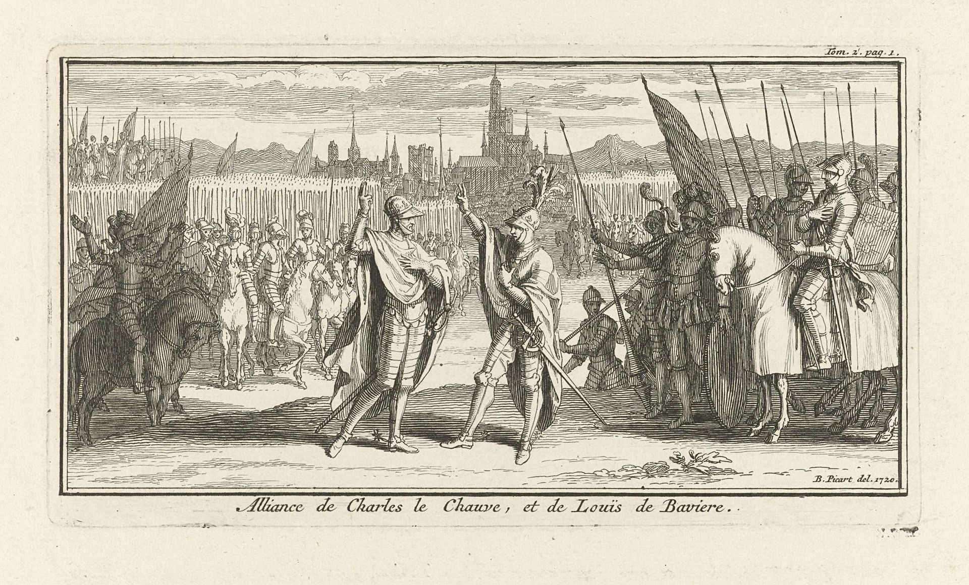 Heilige Franciscus aan voet van kruis van Christus by Bernard Picart