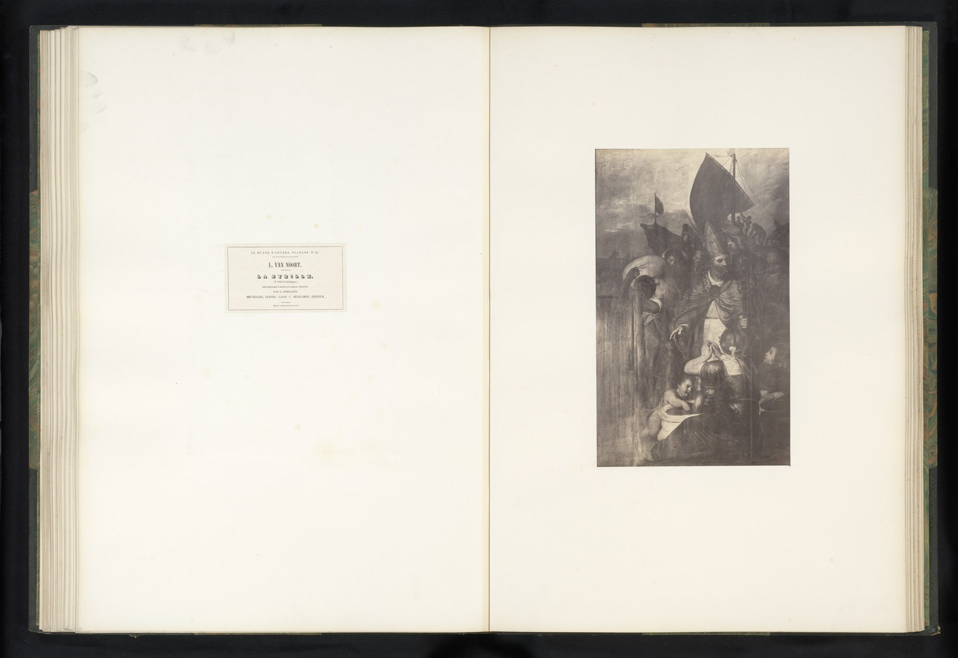 Fotoreproductie van de Heilige Nicolaas van Myra redt de gelovigen van de hongersnood door Otto van Veen by Edmond Fierlants