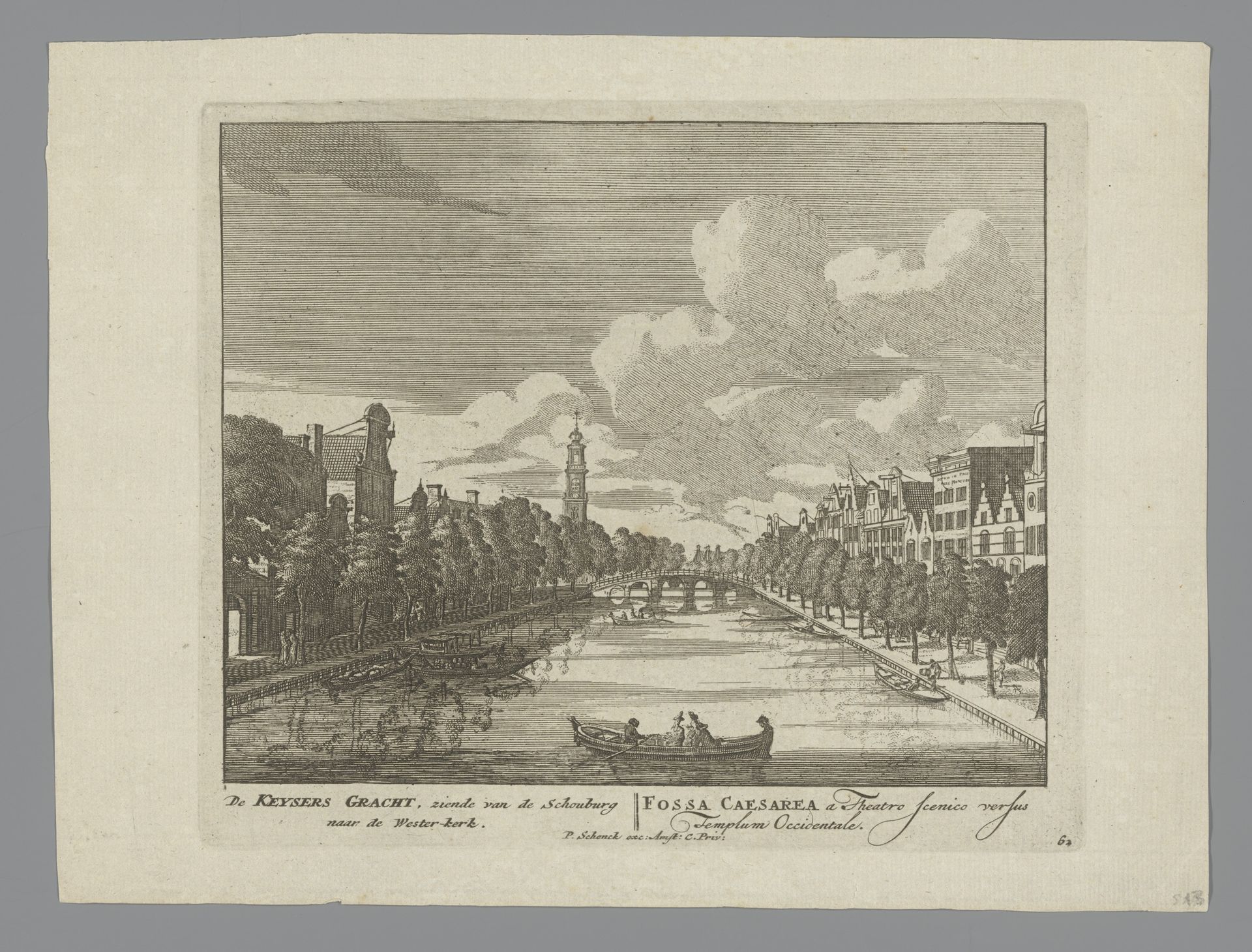 Gezicht op de Keizersgracht en de Westerkerk by Anonymous
