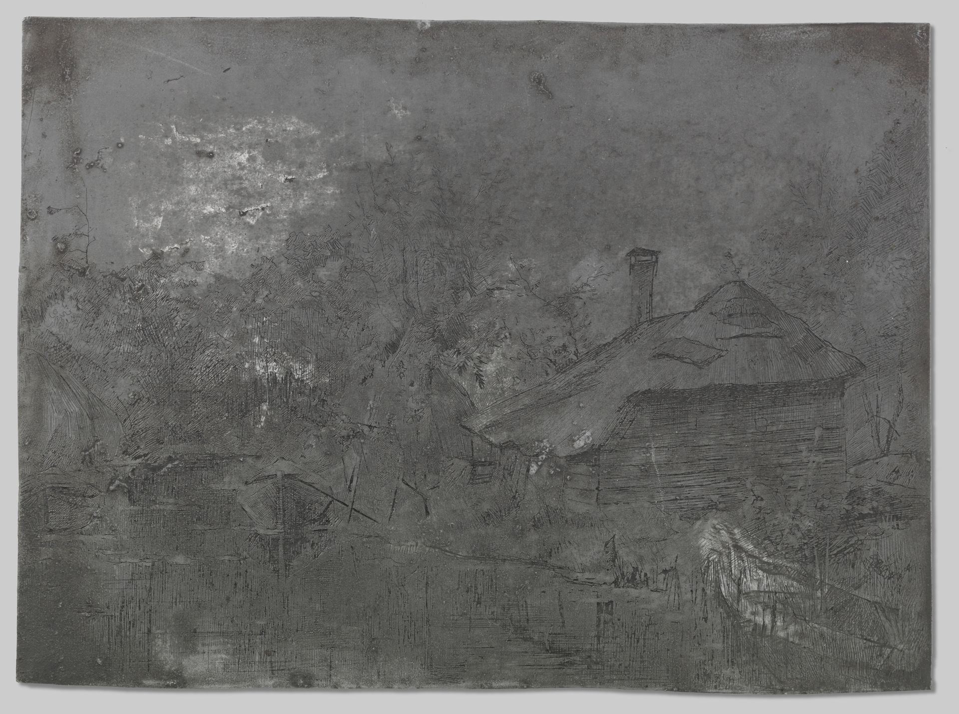 Huis aan een plas met twee boten in Giethoorn by Willem Witsen