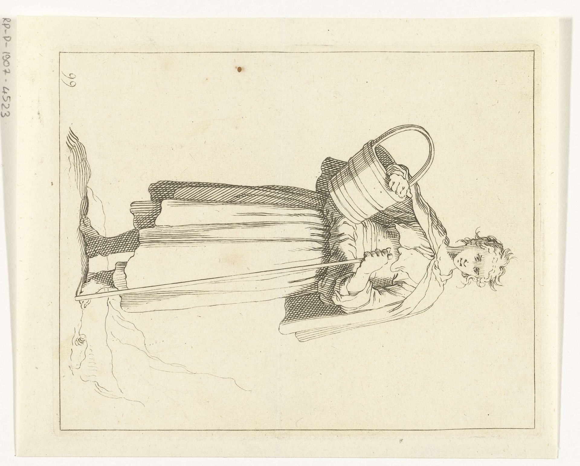 Boerin met een emmer by Frederick Bloemaert