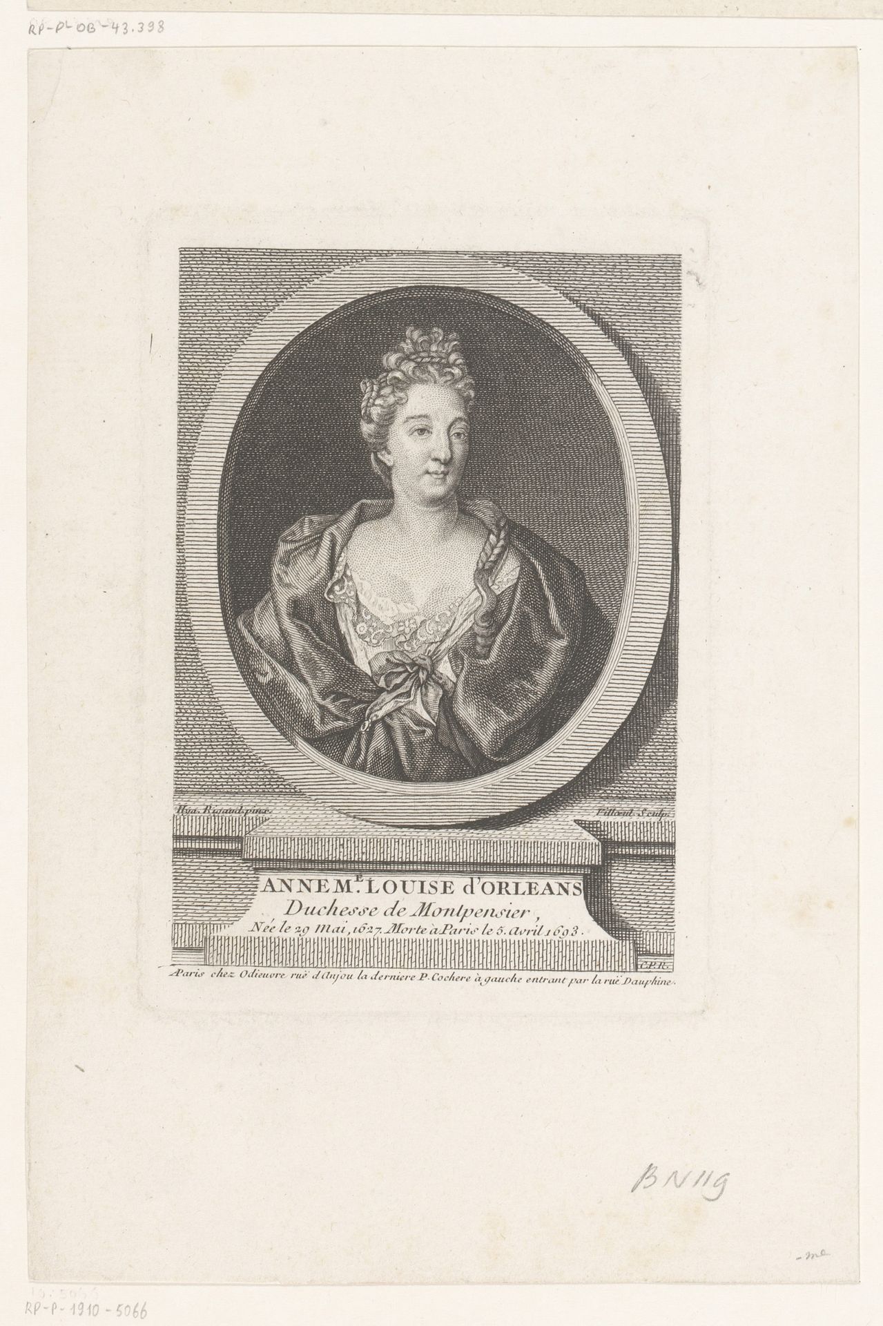 Portret van Anne Marie Louise van Orléans by Pierre Filloeul