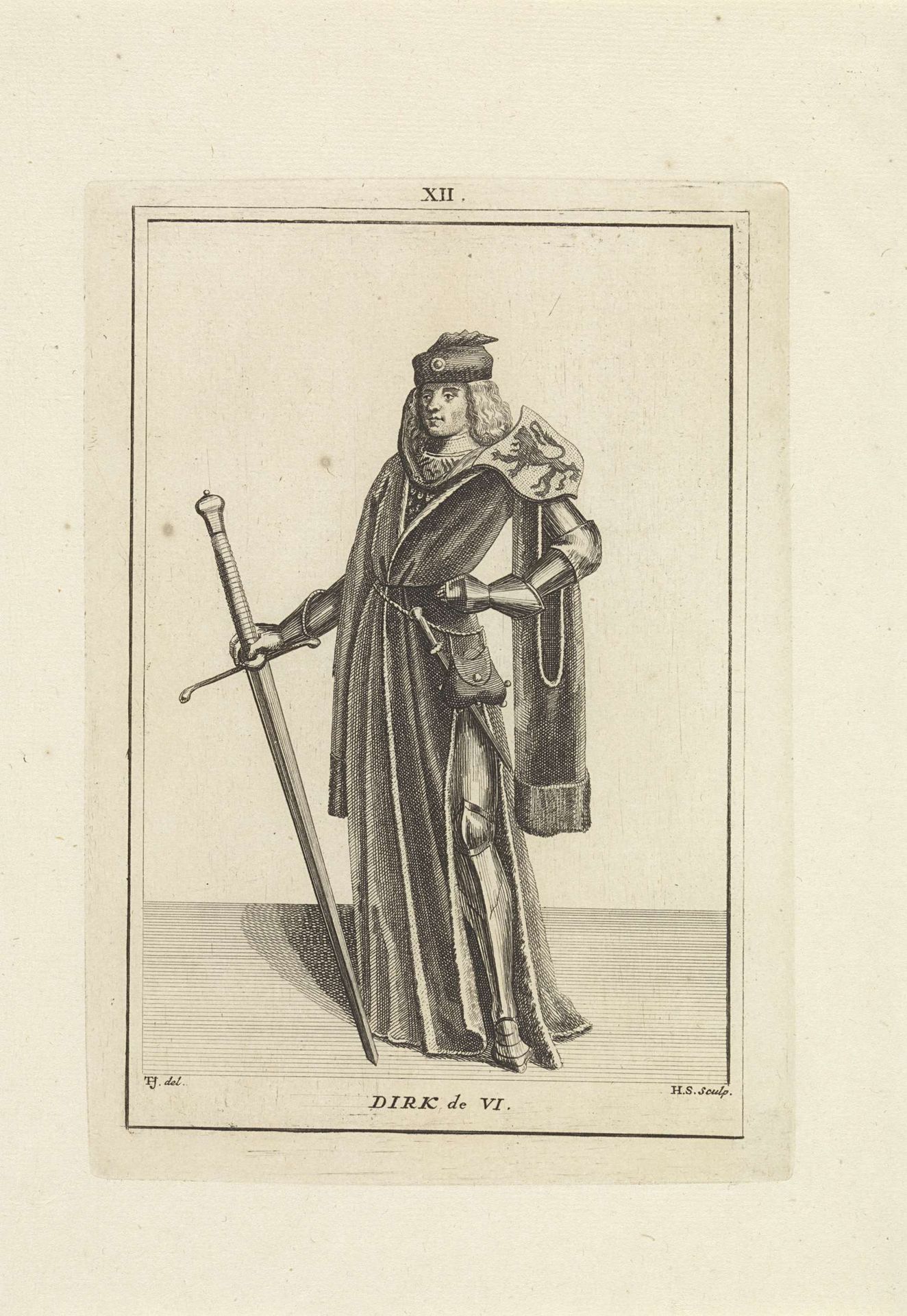 Portret van Dirk VI, graaf van Holland by Hendrik Spilman