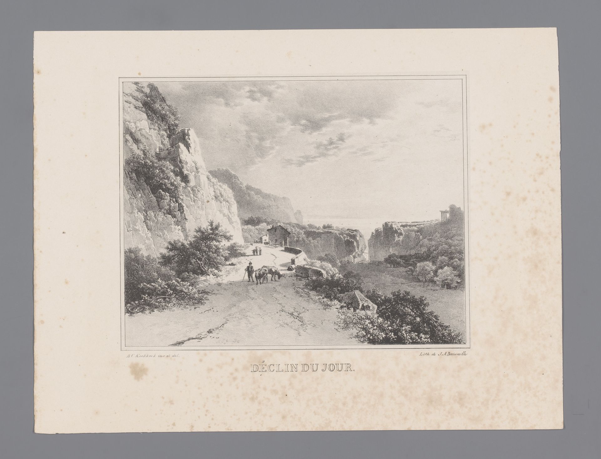 Bergachtig landschap met weg by Barend Cornelis Koekkoek