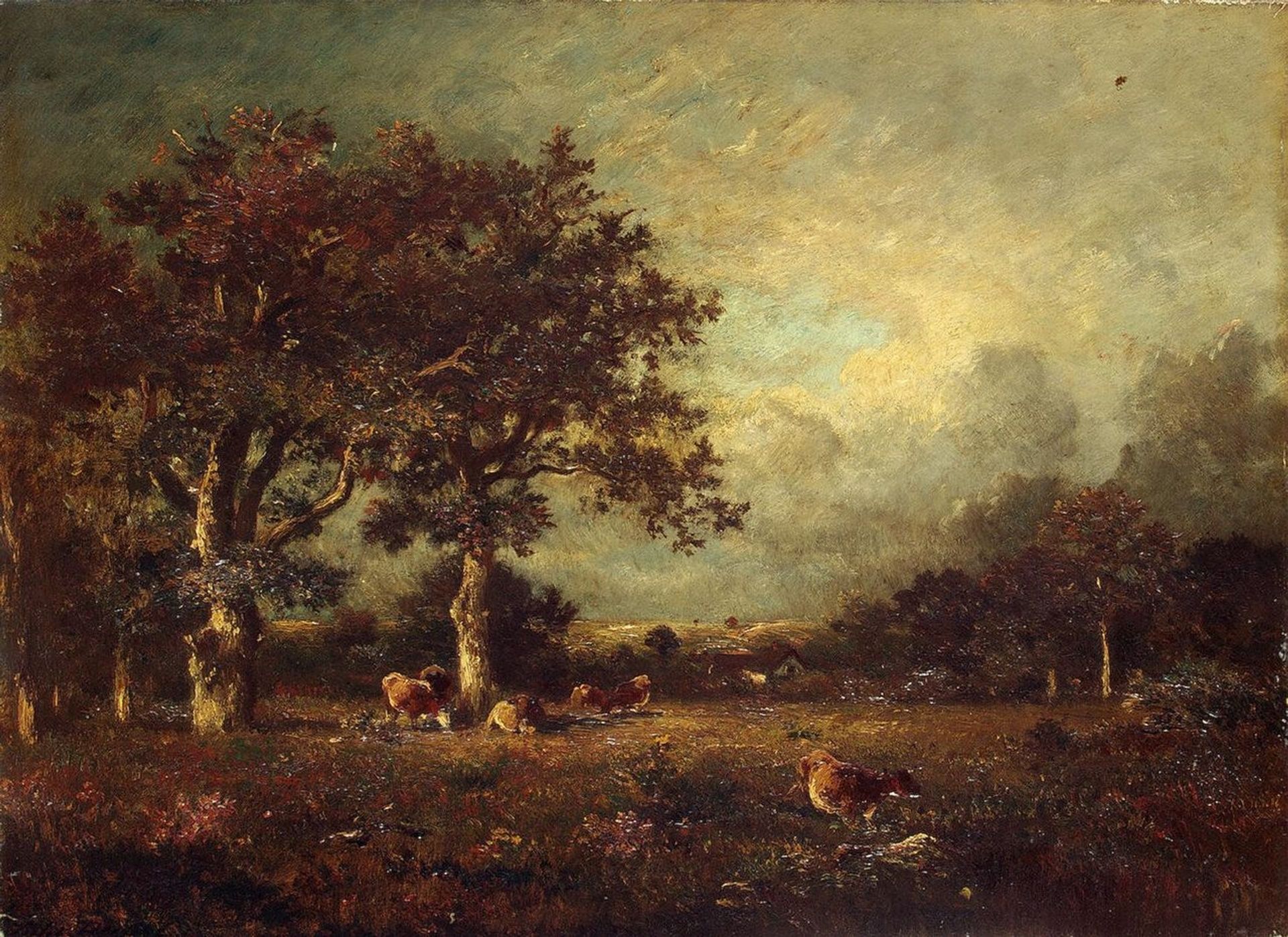 Landscape with Cows by Jules Dupre