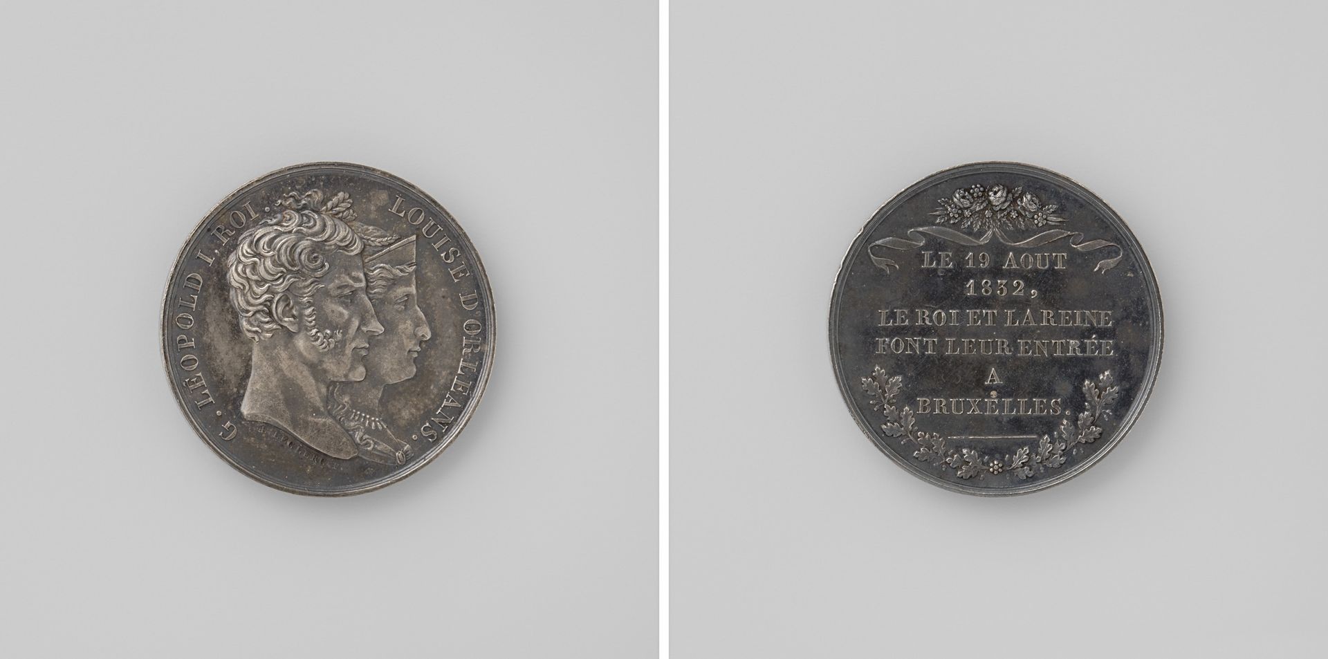 Intocht van Leopold I en Louise Maria, koning en koningin der Belgen te Brussel by Julien Gabriel Leclercq