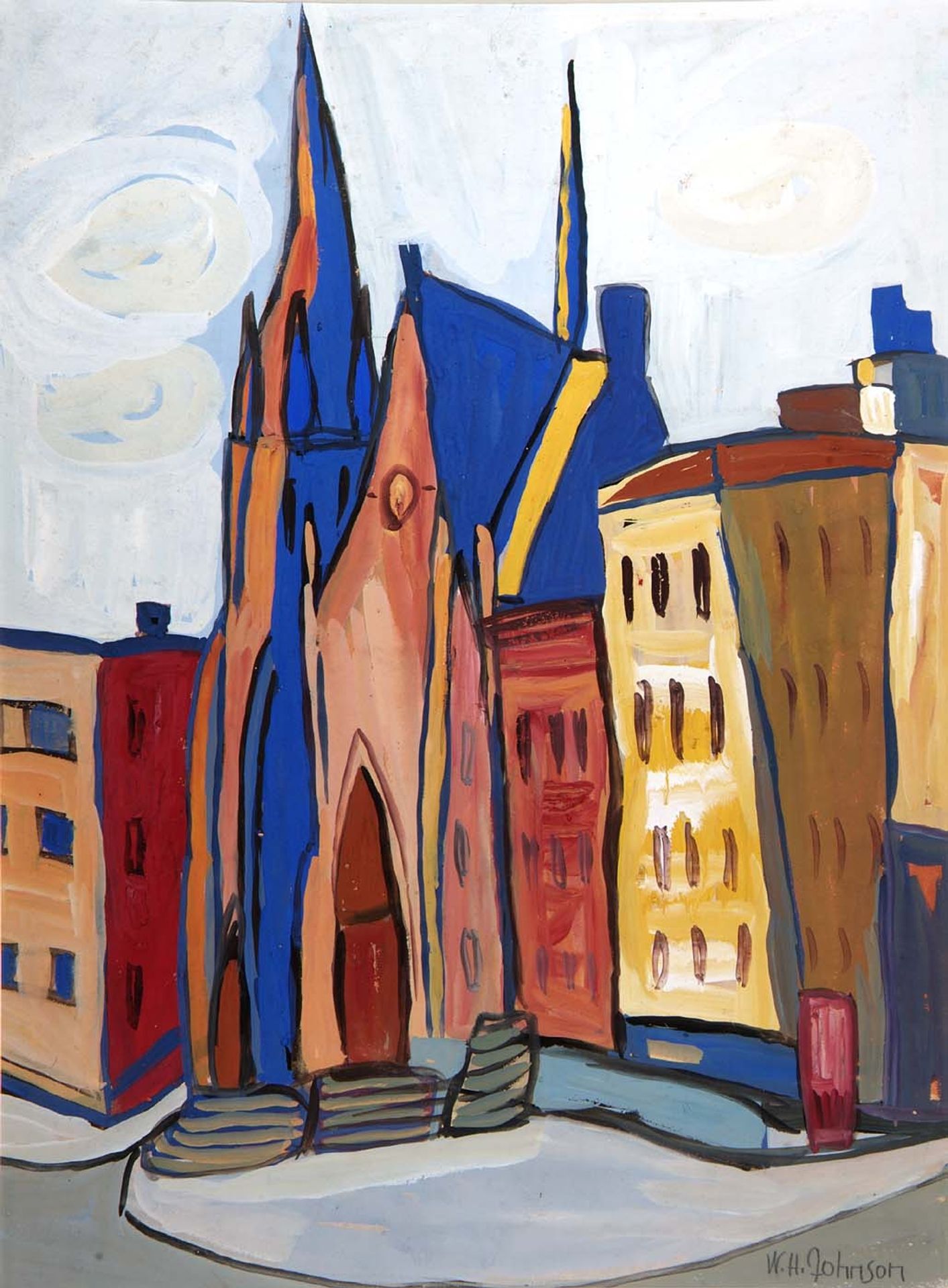 Church on Lenox Avenue by William H. Johnson