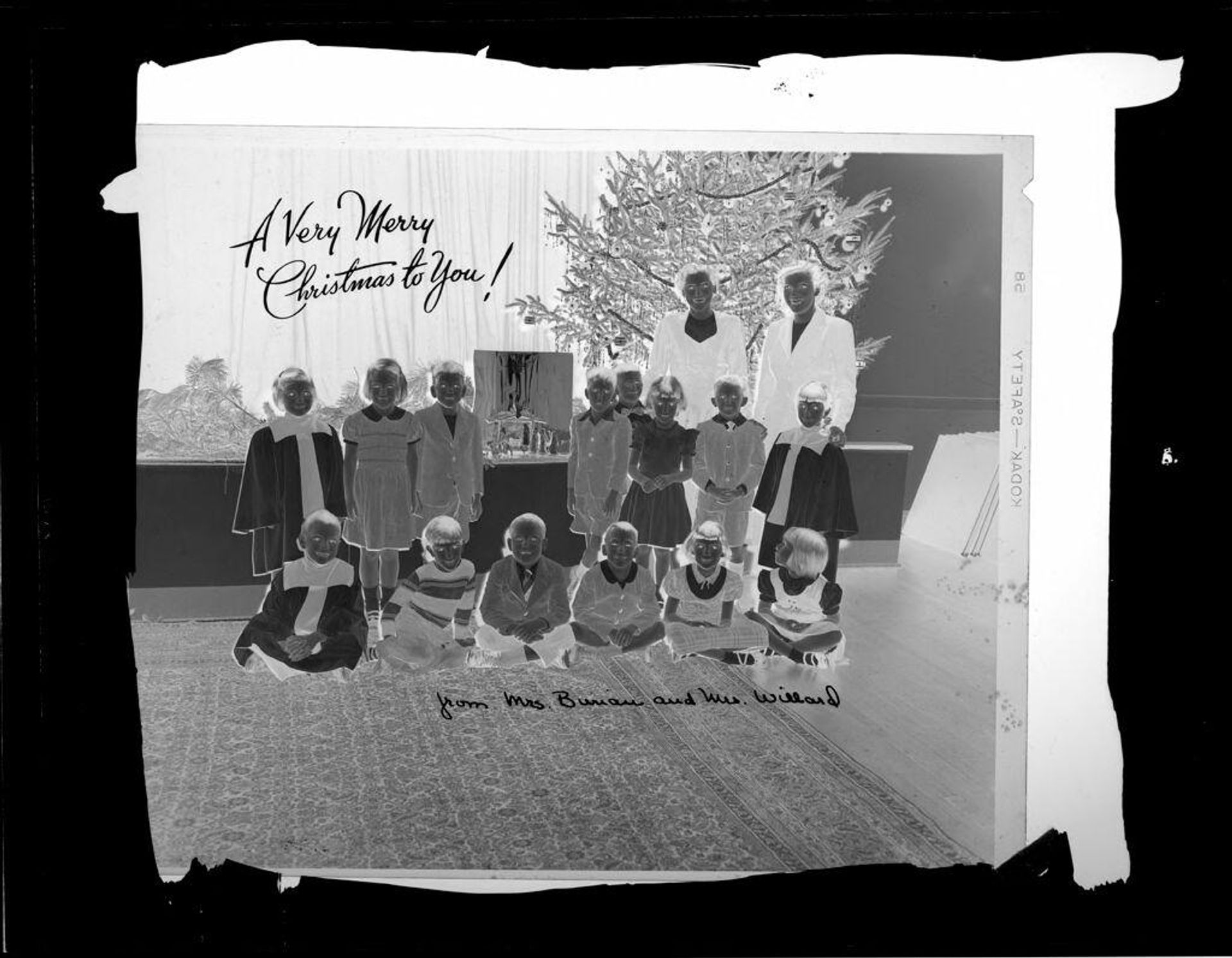 Untitled (Christmas card from Sunday School class, children and teachers with nativity scene) by Robert Burian