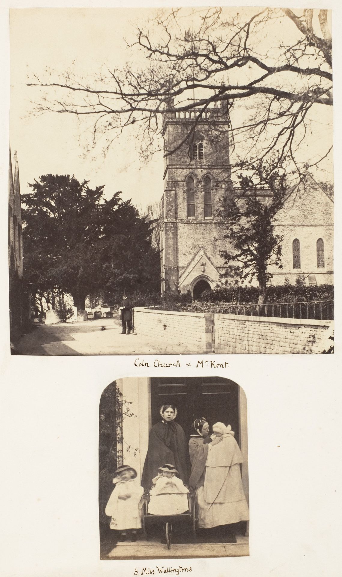Coln Church + Mr Kent; 3 Miss Wallingtons by John Dillwyn Llewelyn