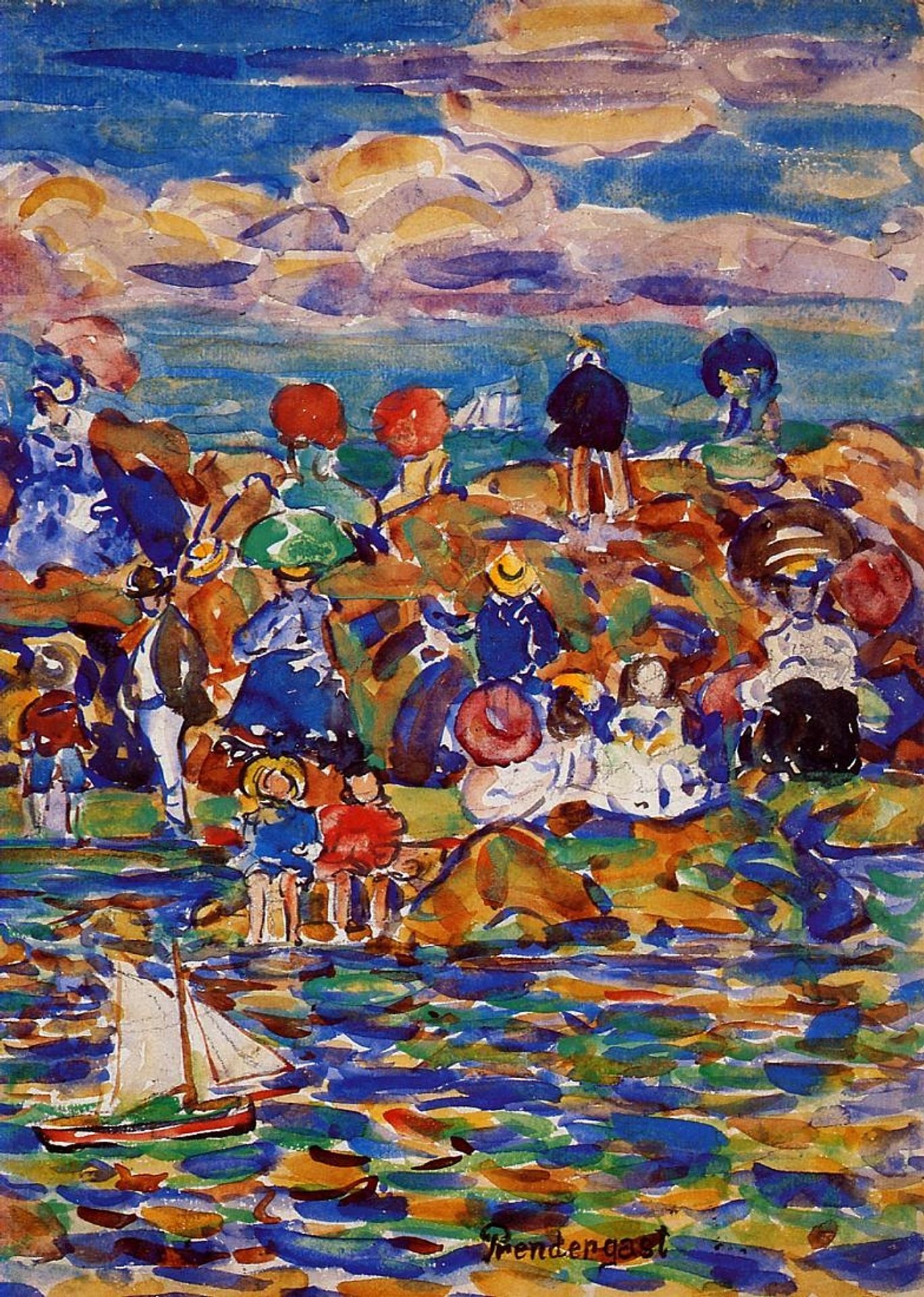 Beach, St. Malo by Maurice Prendergast
