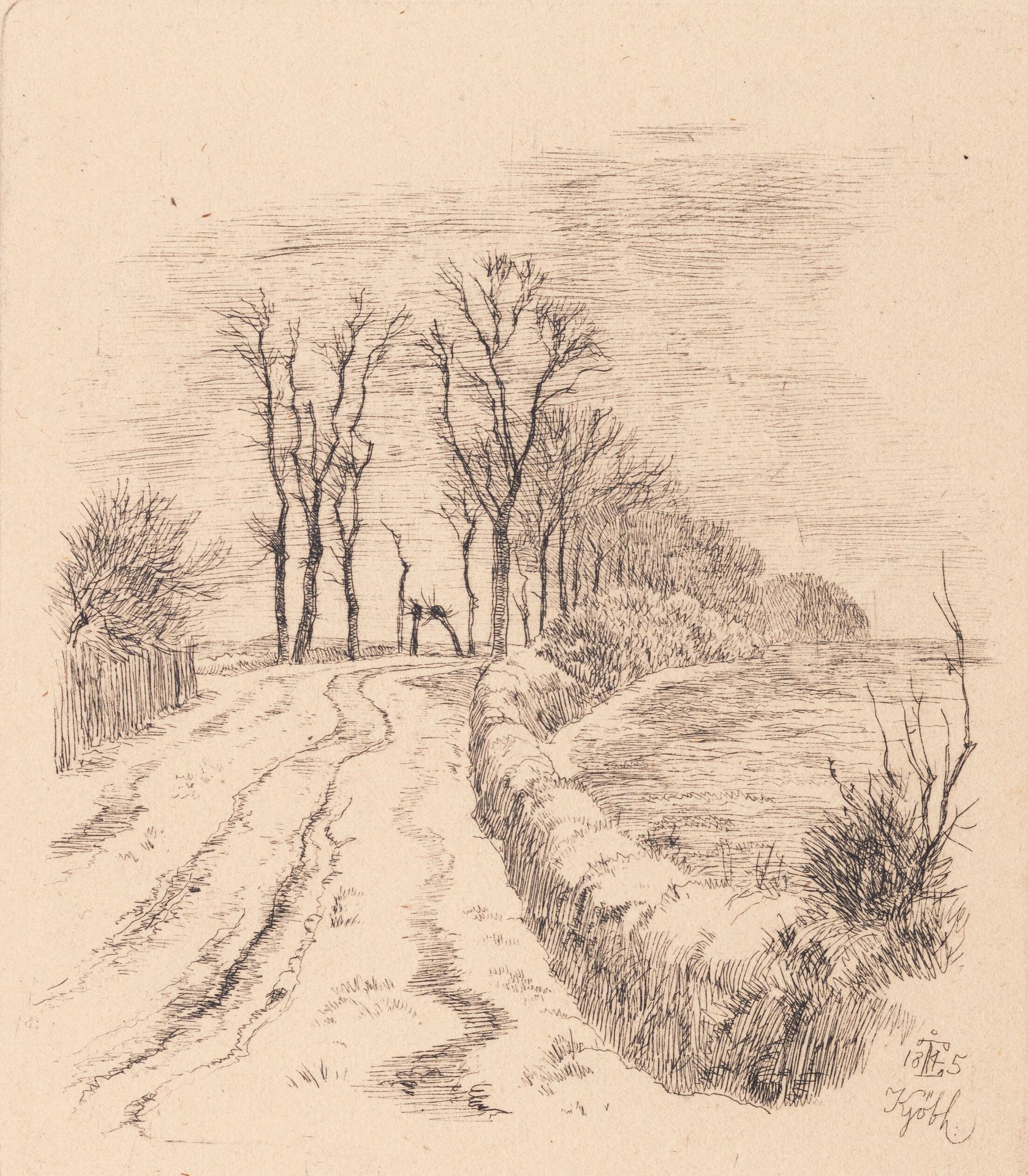 Allé ved Vallø by Johan Thomas Lundbye