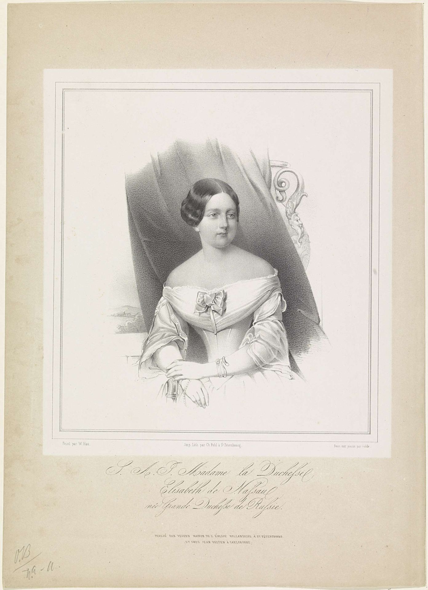 Portret van Elisabeth Michajlovna by M. Golde