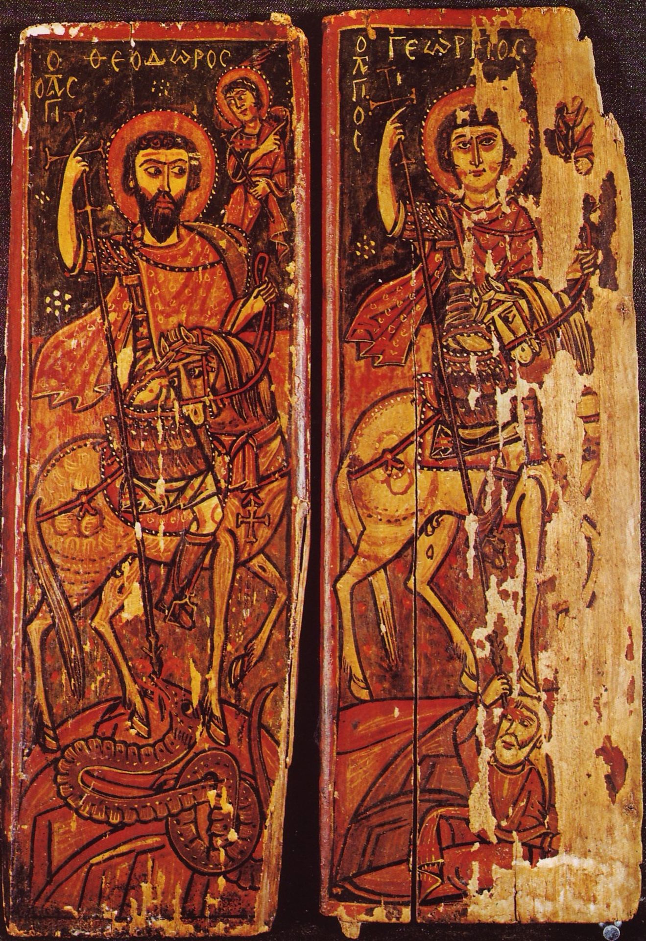 The Warrior-saints Theodor of Amasea and George Mounted, Conquering Their Enemies by Orthodox Icons