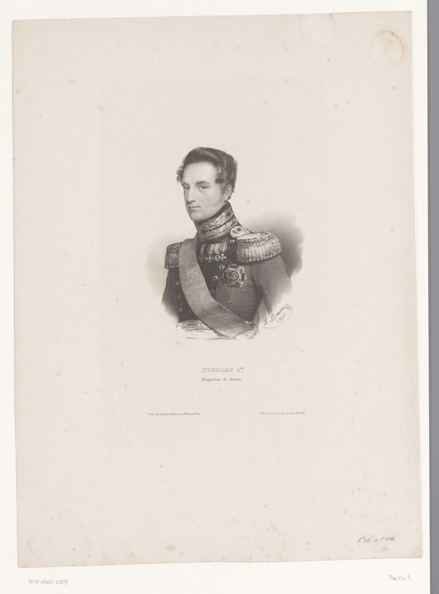 Portret van Nicolaas I Pavlovitsj (tsaar van Rusland) by Antoine Maurin