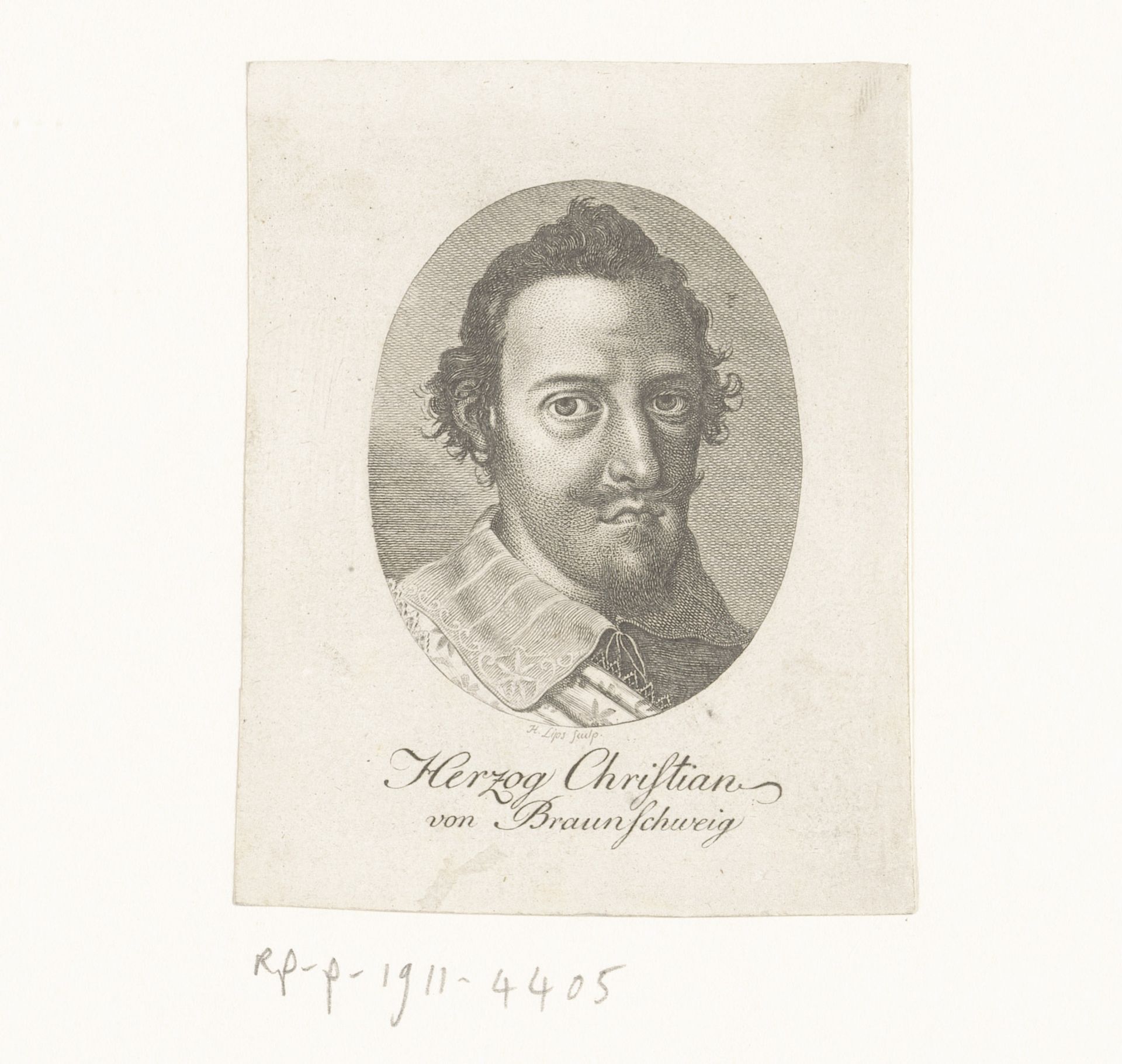 Portret van Christiaan, hertog van Brunswijk-Lüneburg by Johann Heinrich Lips