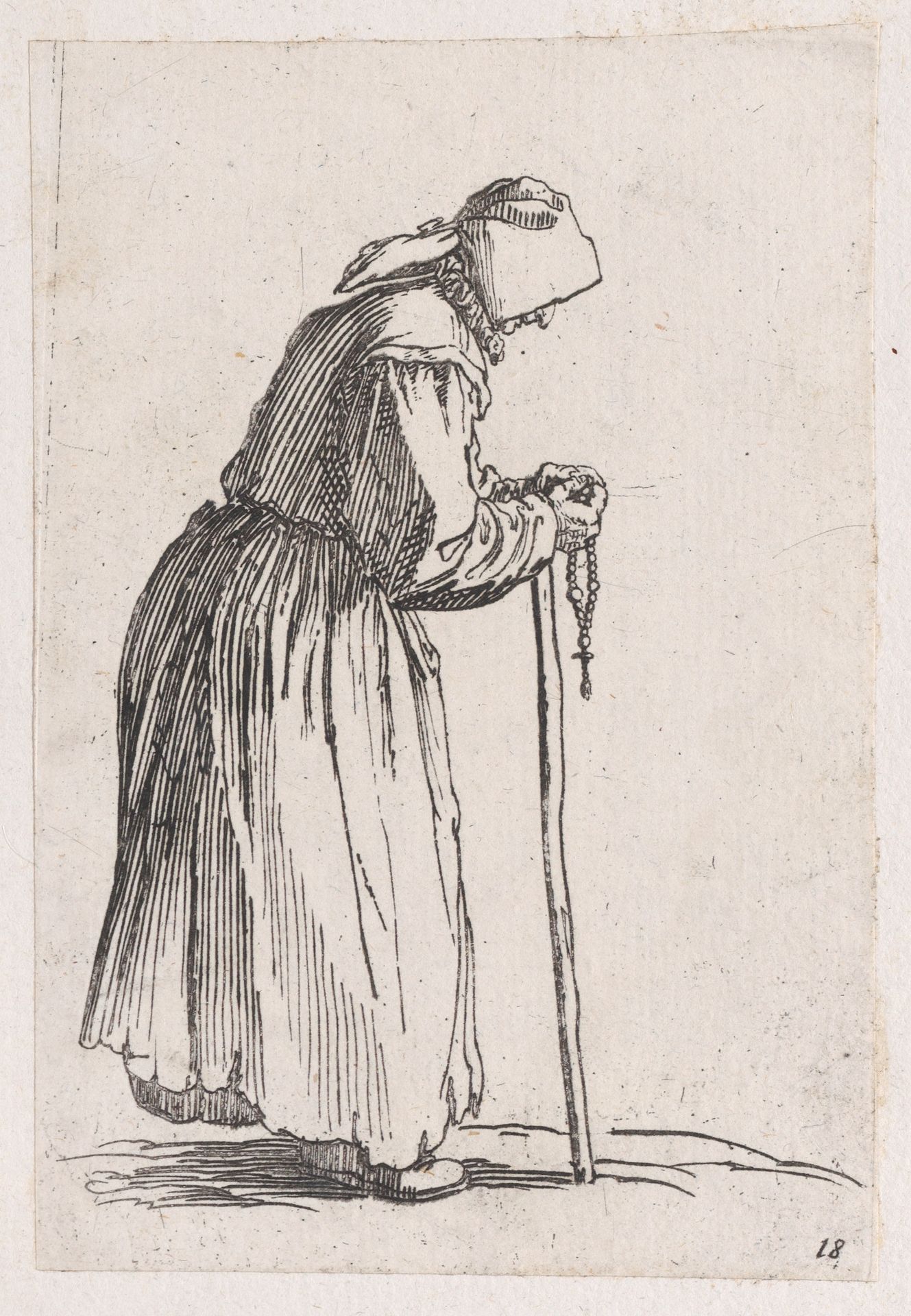 Reverse Copy of La Mendainte au Rosaire (The Female Beggar with a Rosary), from Les Gueux suite appelée aussi Les Mendiants, Les Baroni, ou Les Barons (The Beggars, also called the Barons) by Anonymous