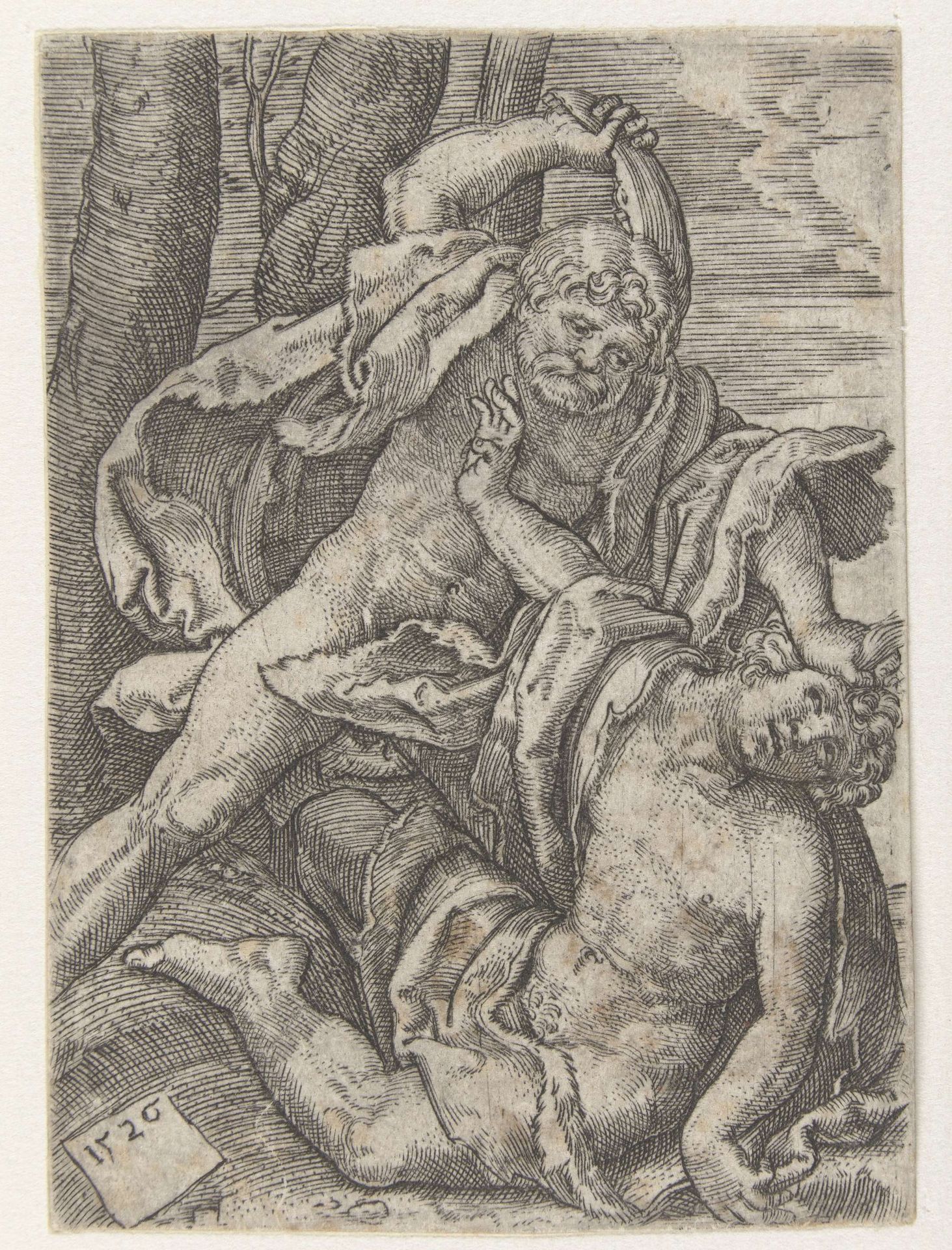 Kaïn doodt Abel by Jacob Binck