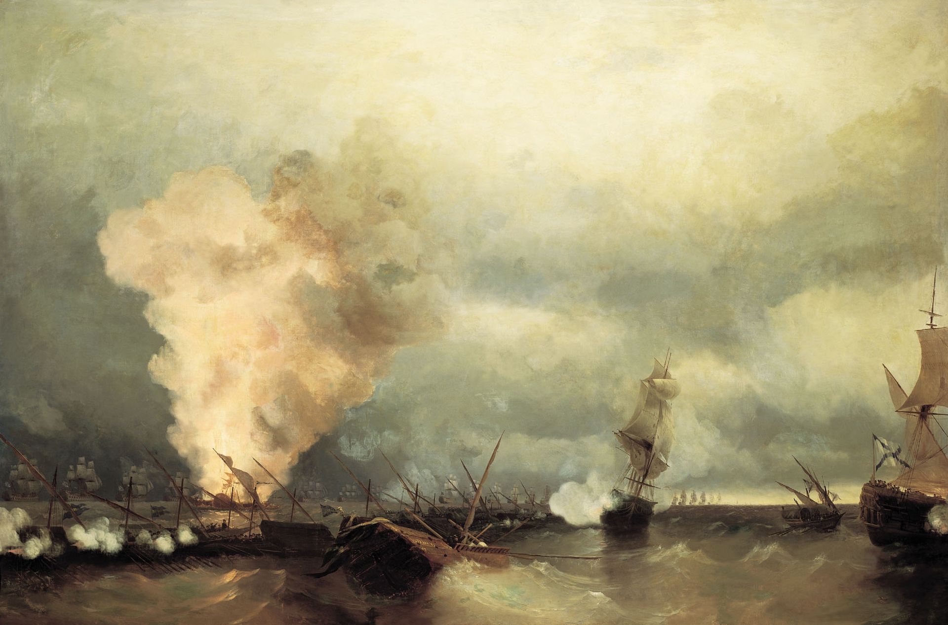 Sea battle near Vyborg by Ivan Konstantinovich Aivazovsky