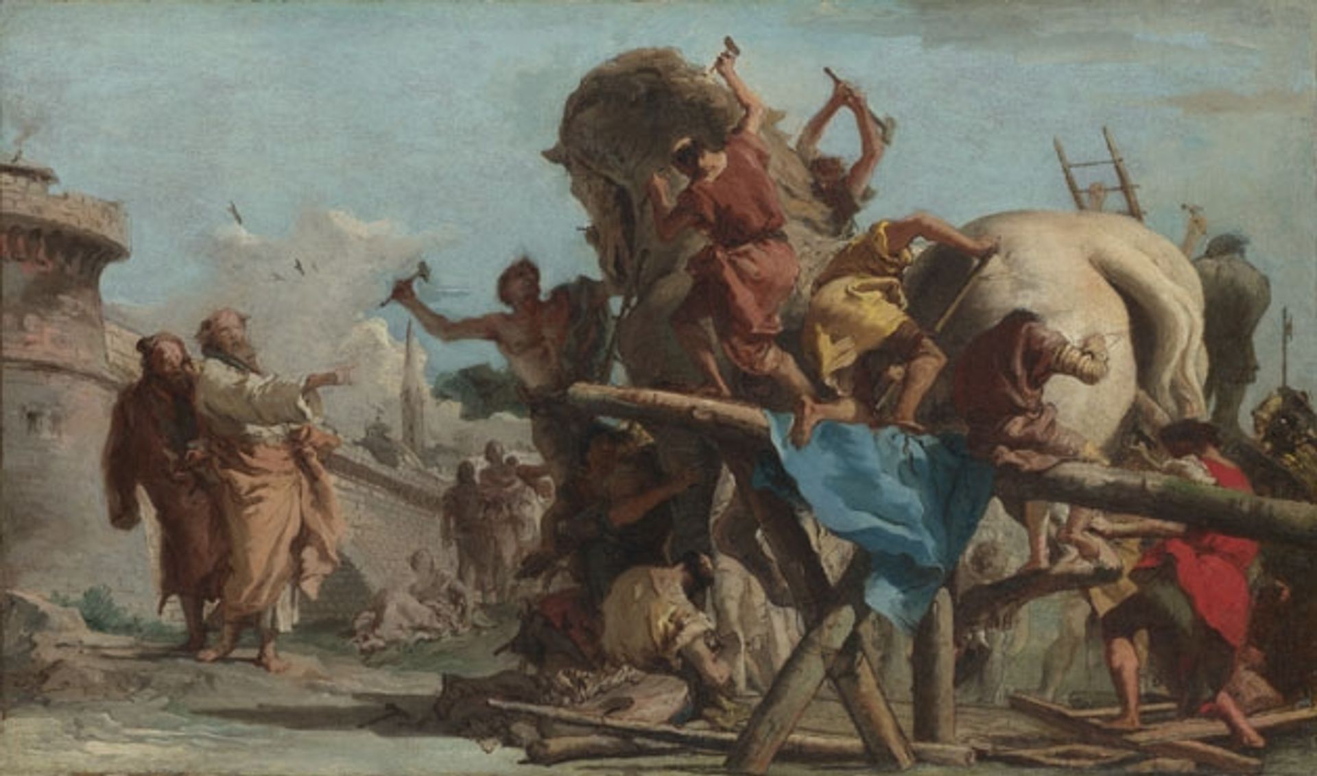 Building of the Trojan Horse by Giovanni Domenico Tiepolo