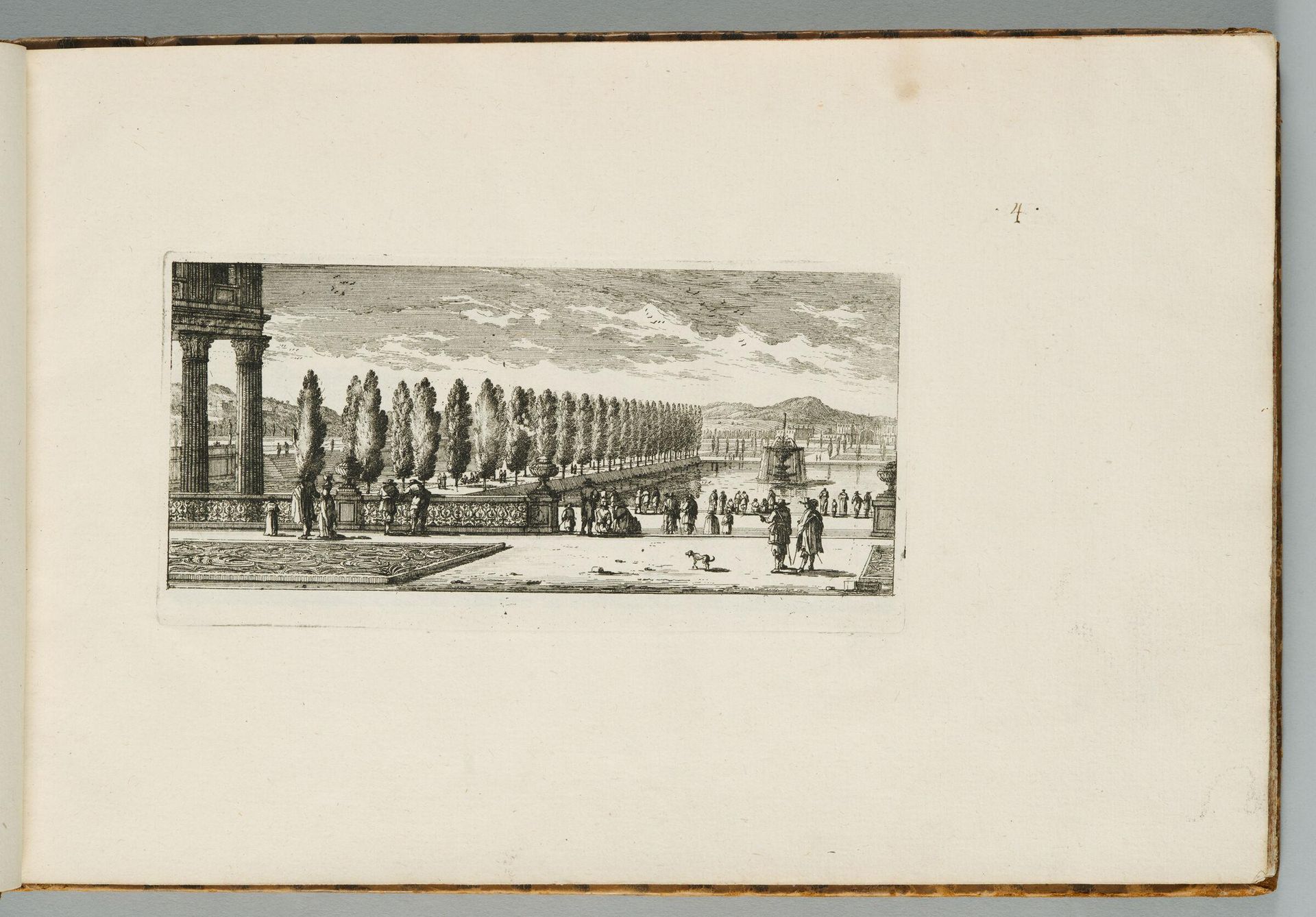 Landscape with Fountains, a Large Fountain by an AllÃ©e of Poplars by Adam Perelle