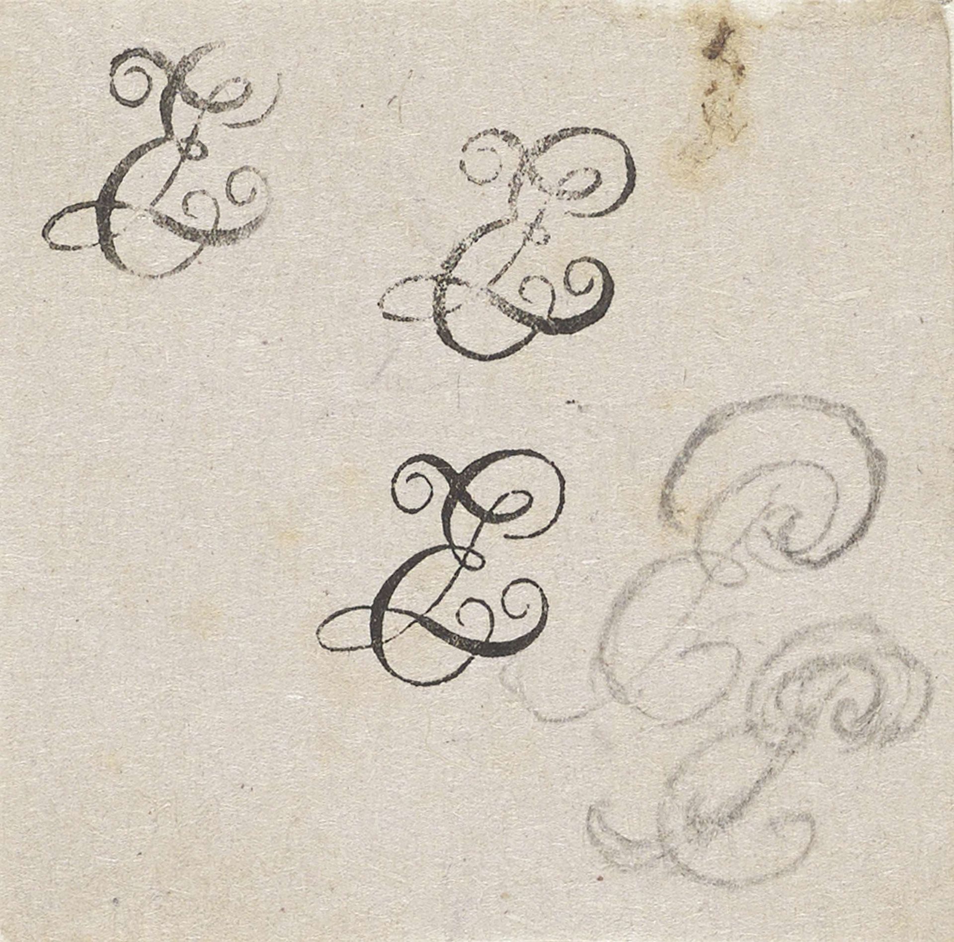 Vignet met drie dezelfde monogrammen by Isaac Weissenbruch