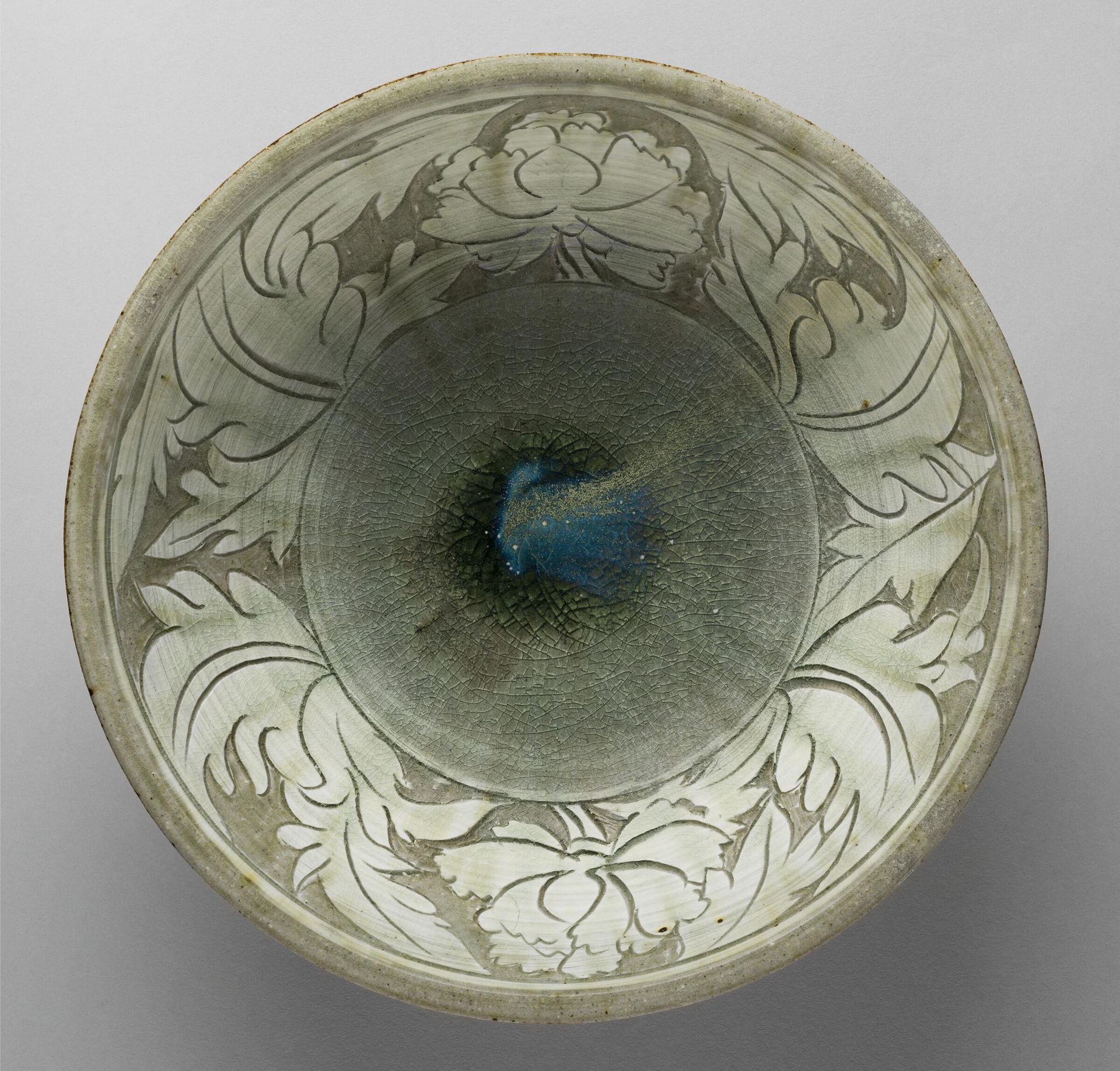Large Circular Bowl with Peony DÃ©cor by Namhi Kim Wagner