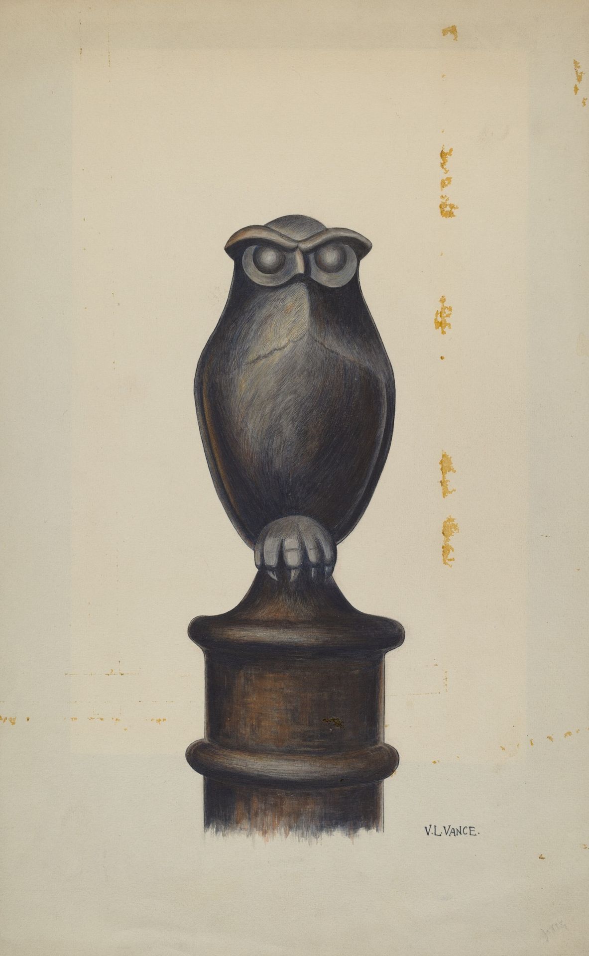 Cast Iron Owl Hitching Post by V.L. Vance