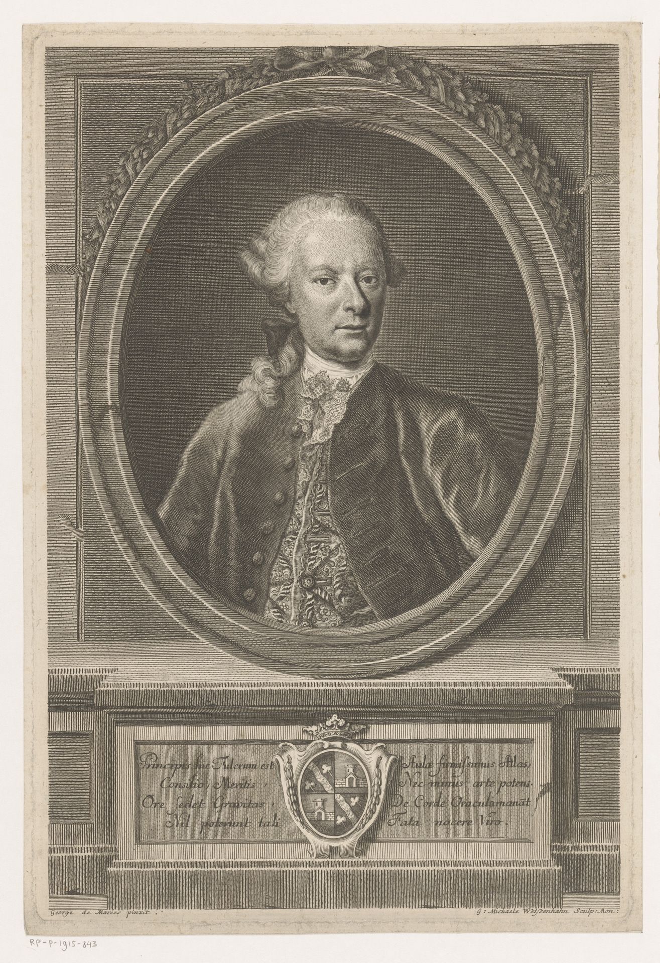 Portret van Maximilian, Graf von Berchem by Georg Michael Weissenhahn