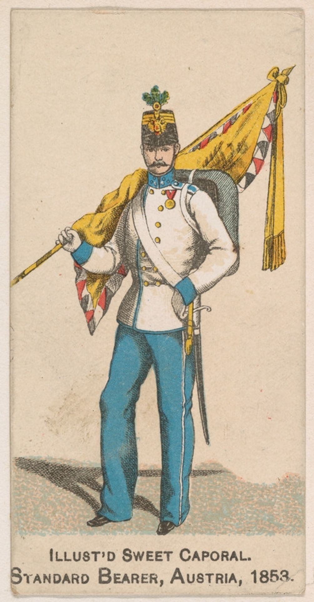 Standard Bearer, Austria, 1853, from the Military Series (N224) issued by Kinney Tobacco Company to promote Sweet Caporal Cigarettes by Kinney Brothers Tobacco Company
