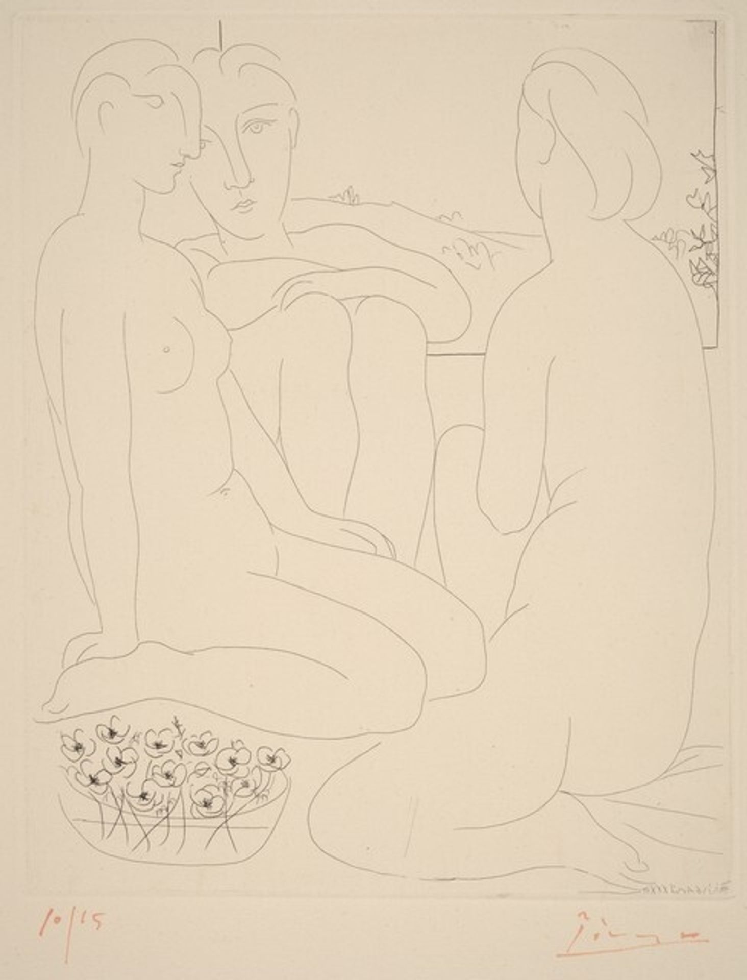 Three Nudes and a Basin of Anemones (Trois femmes nues et une coupe d'anémones) by Pablo Picasso