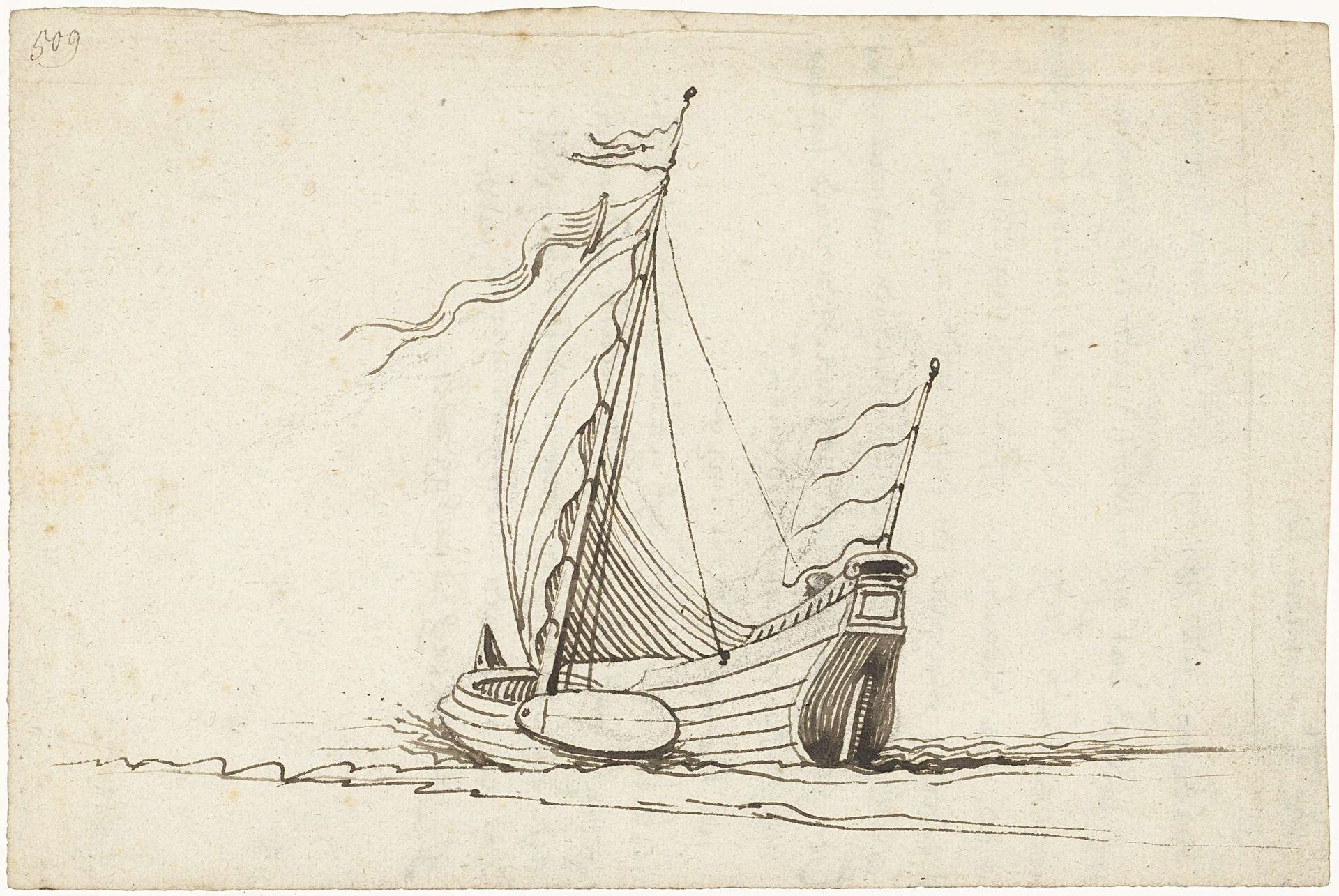 Varend zeilschip by Harmen ter Borch