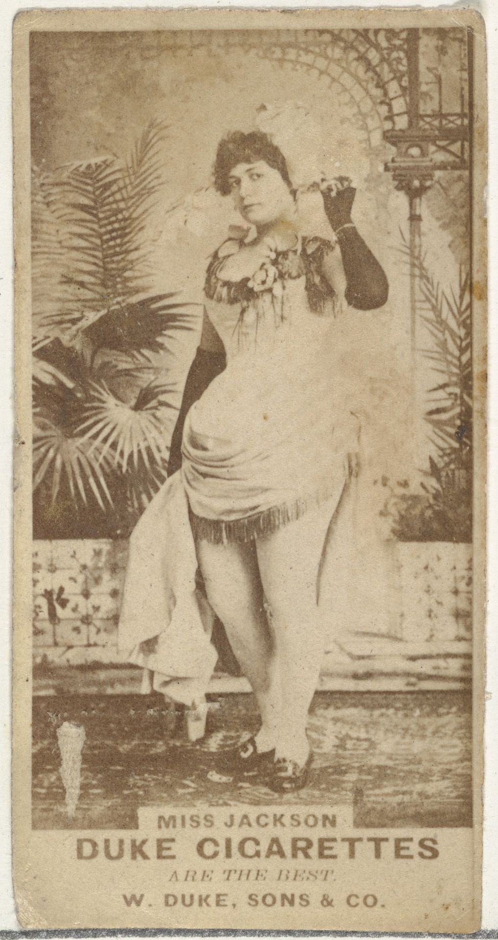 Miss Jackson, from the Actors and Actresses series (N145-7) issued by Duke Sons & Co. to promote Duke Cigarettes by W. Duke, Sons & Co.