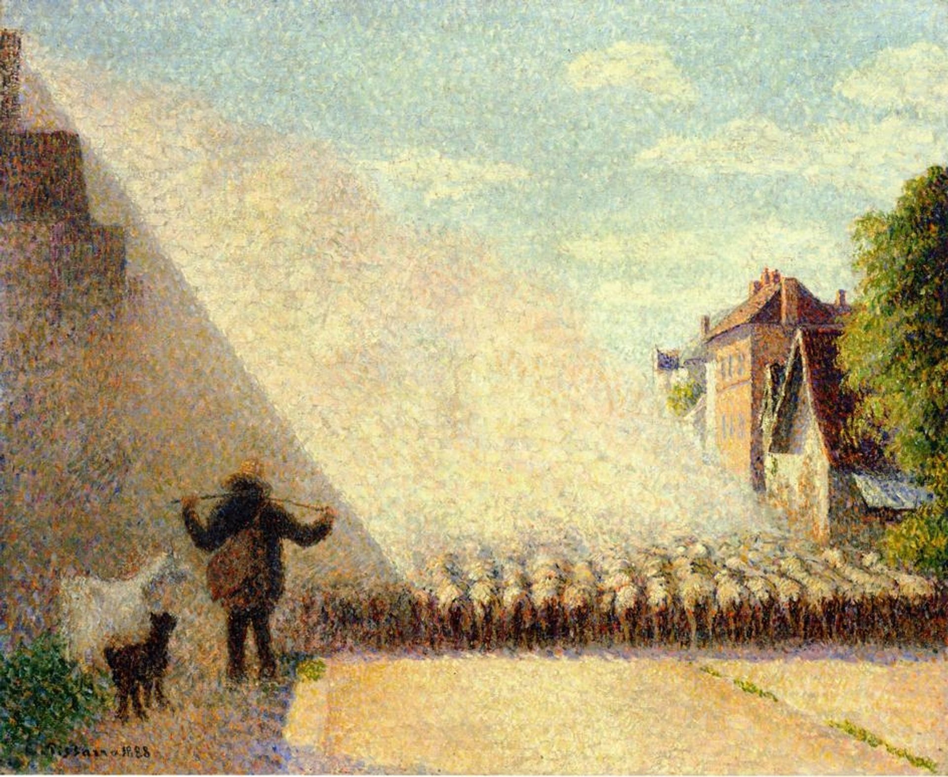 Flock of Sheep by Camille Pissarro