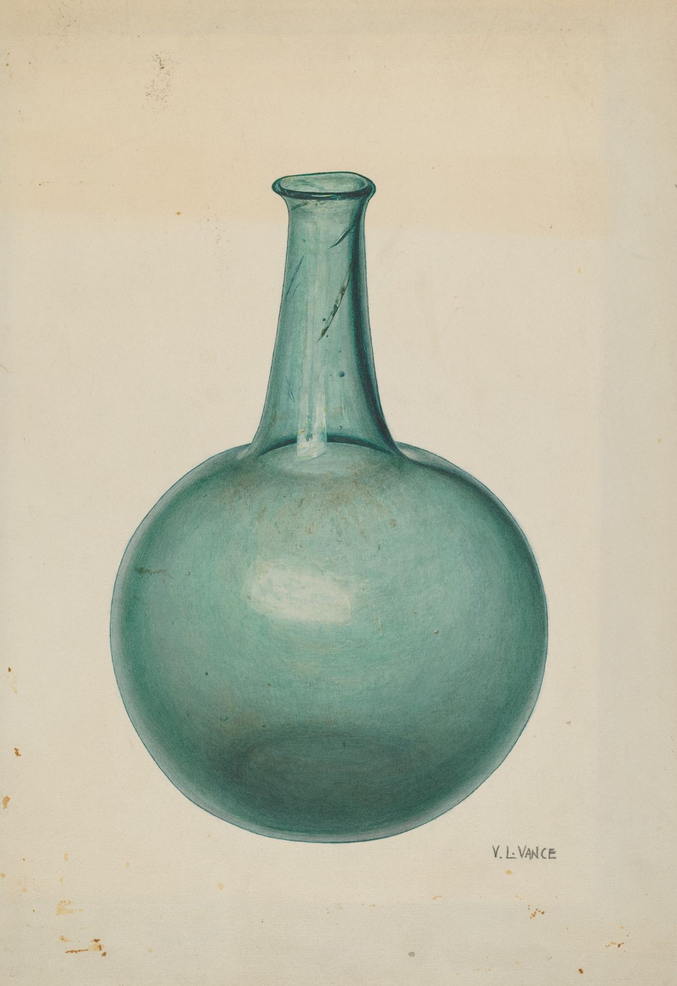 Blue-green Flask by V.L. Vance
