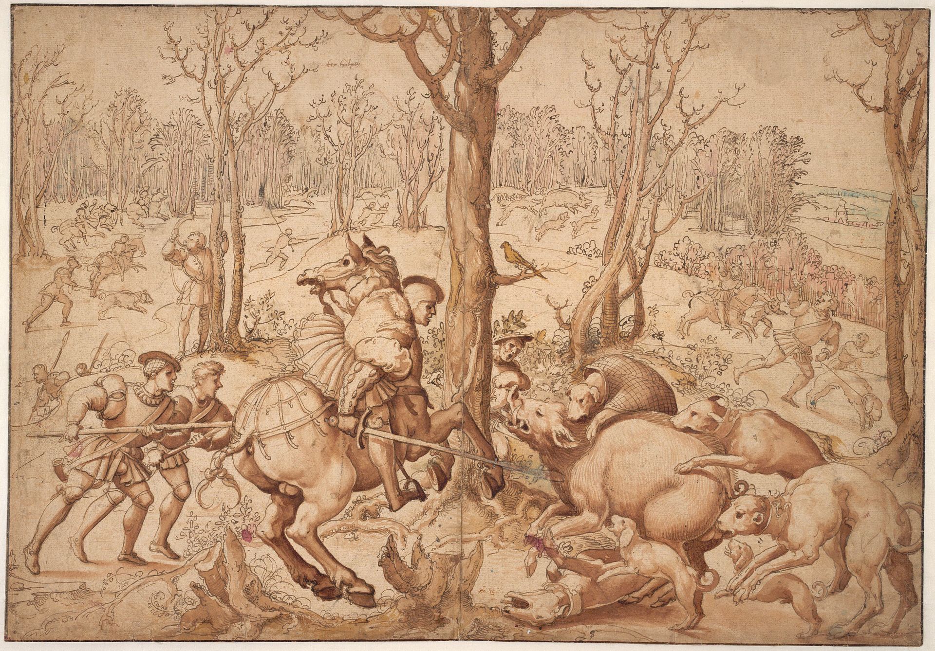 Vildsvinejagten by Bernard van Orley