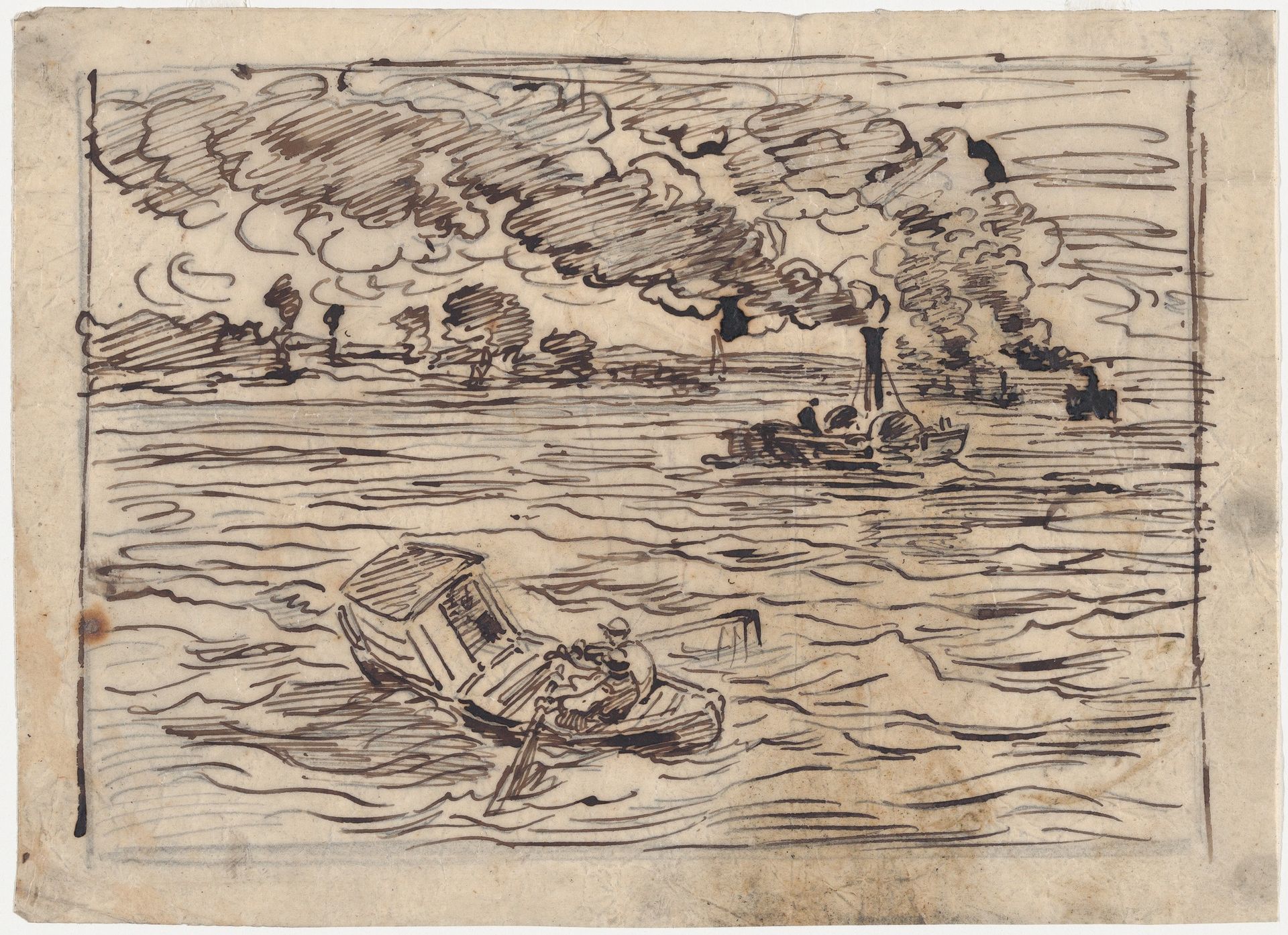 The Steamboats or Watch Out for the Steamers by Charles François Daubigny