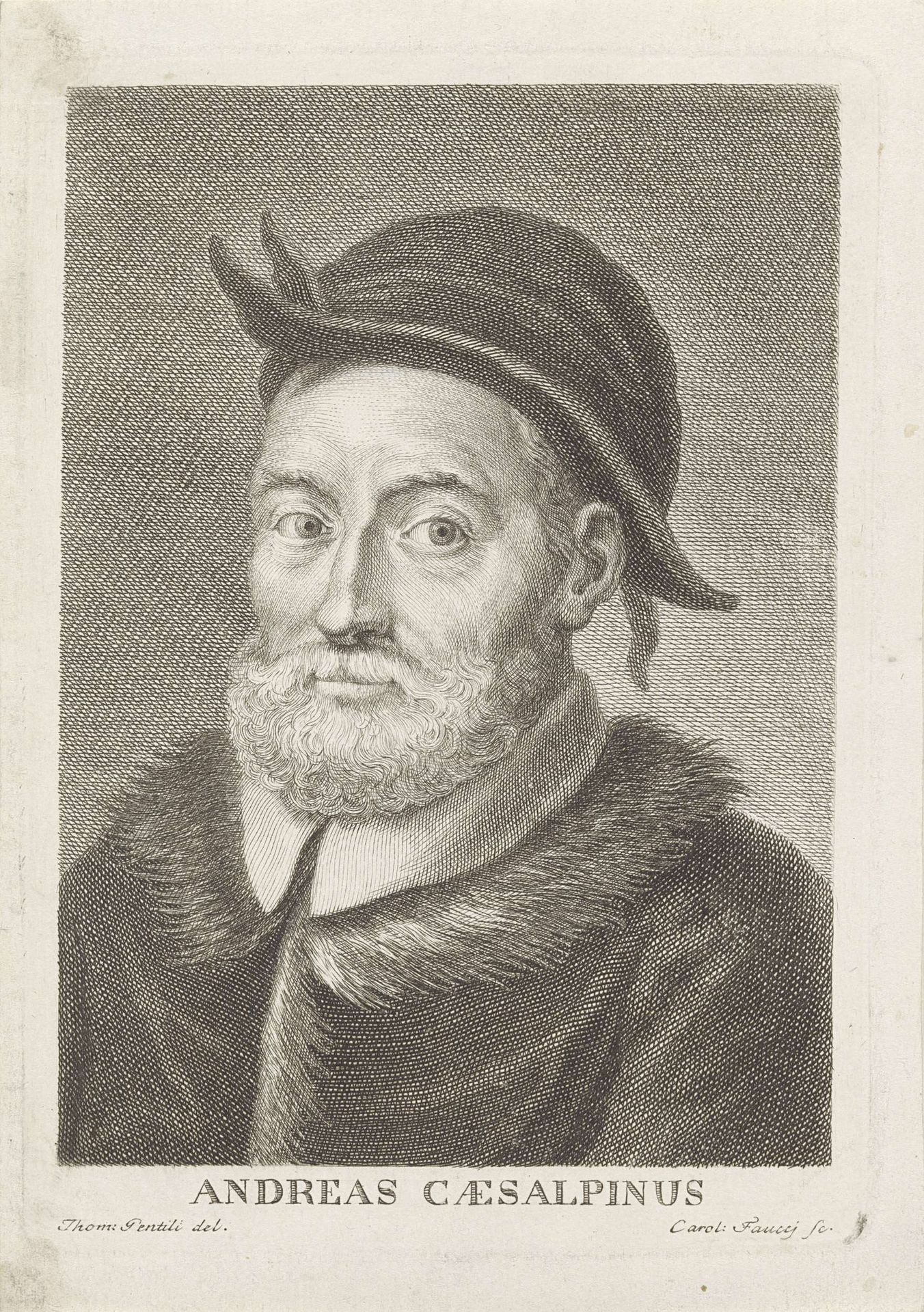 Portret van botanicus en medicus Andrea Cesalpino by Carlo Faucci