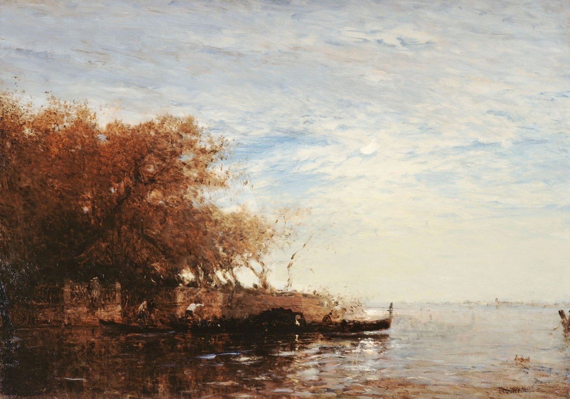 Venise, Le Jardin Français Au Clair De Lune by Félix Ziem