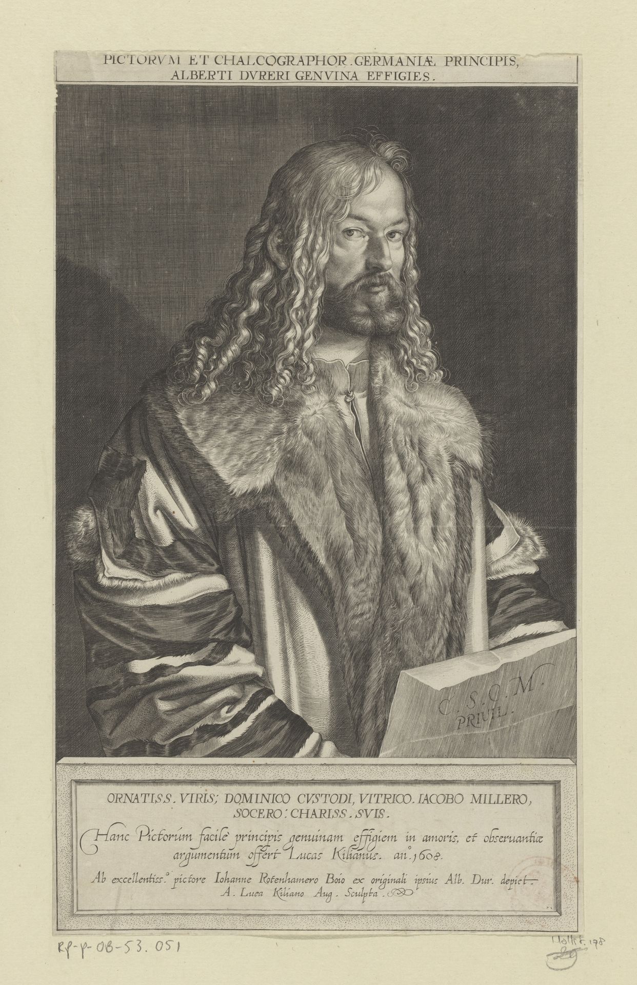 Portret van Albrecht Dürer by Lucas Kilian
