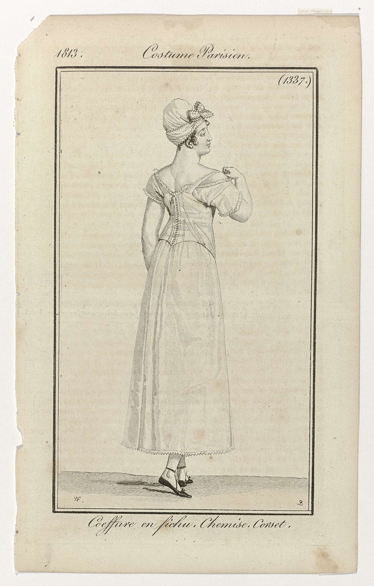 Journal des Dames et des Modes, Costume Parisien, 5 septembre 1813, (1337): Coeffure en fichu (...) by Pierre Charles Baquoy