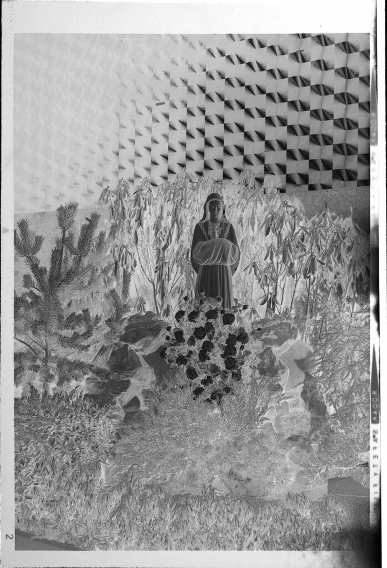Untitled (garden with religious statue) by Robert Burian