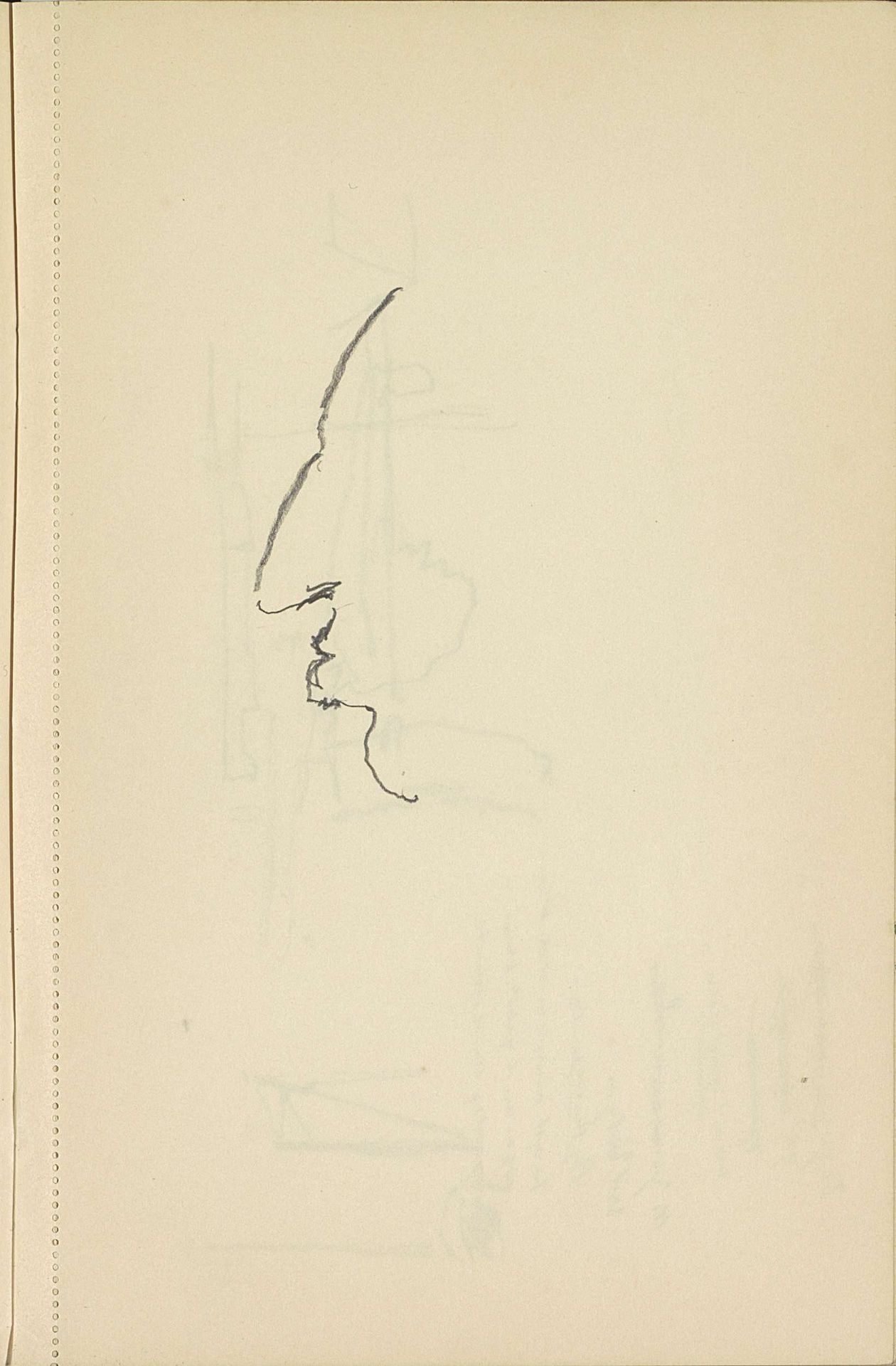 Gezicht van een man, in profiel naar links by Cornelis Vreedenburgh