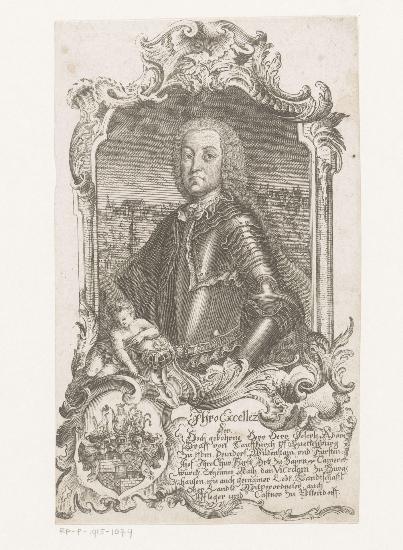Portret van Joseph Adam von Taufkirch auf Guttenberg by Joseph Anton Zimmermann
