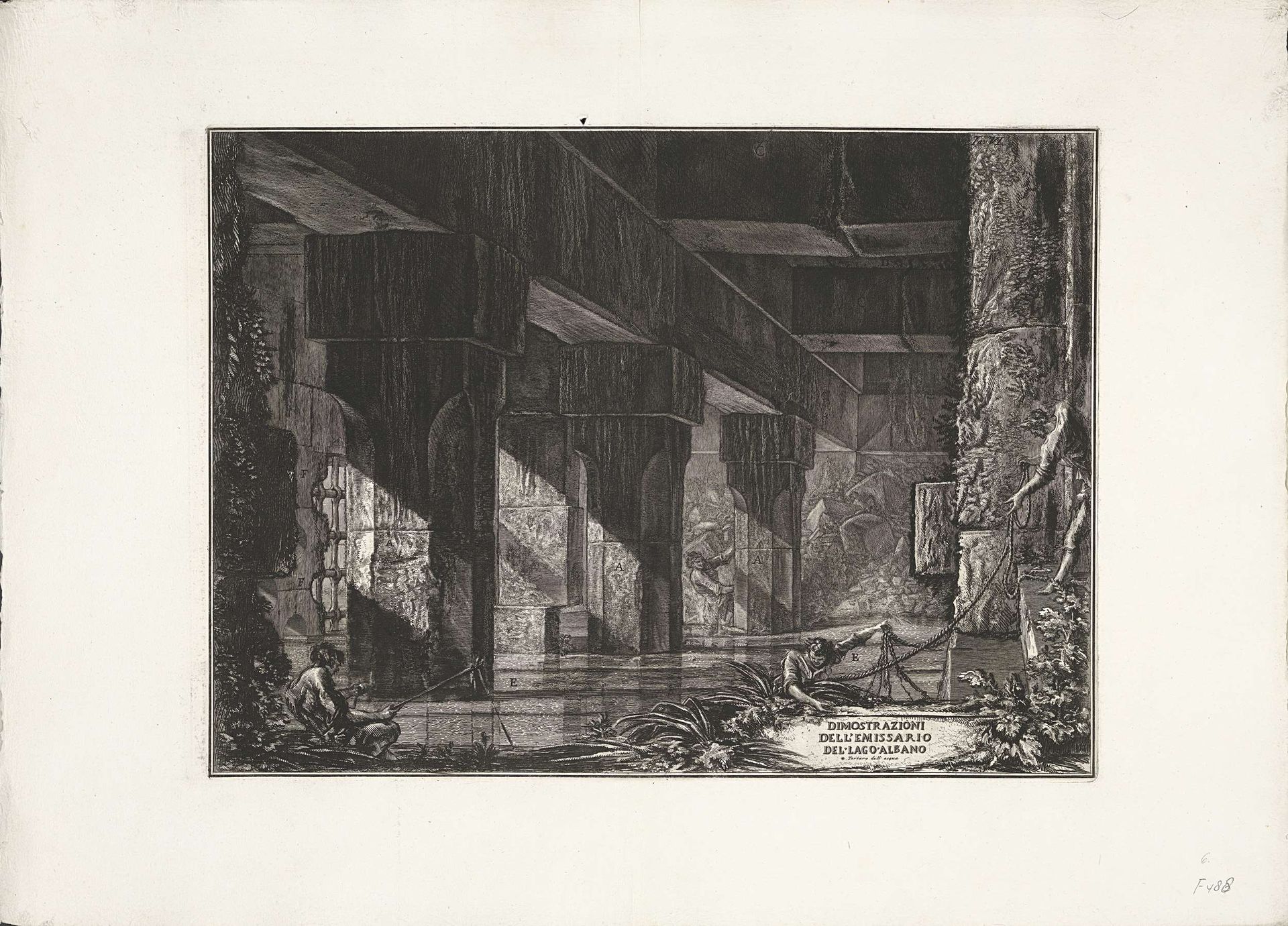 Afvoerkanaal van Meer van Albano by Giovanni Battista Piranesi
