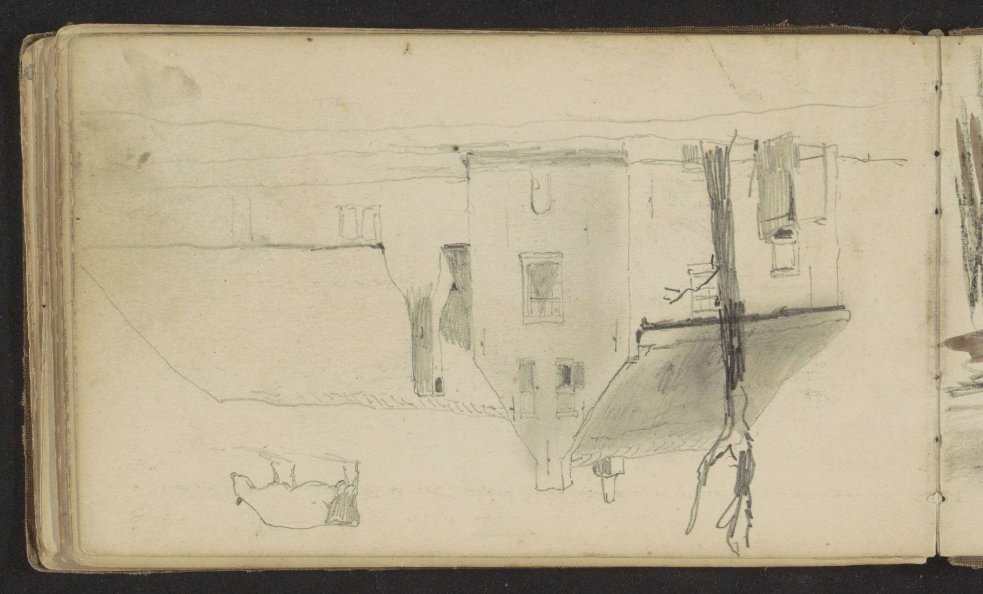 Boerderij en een koe by Johan Hendrik Weissenbruch